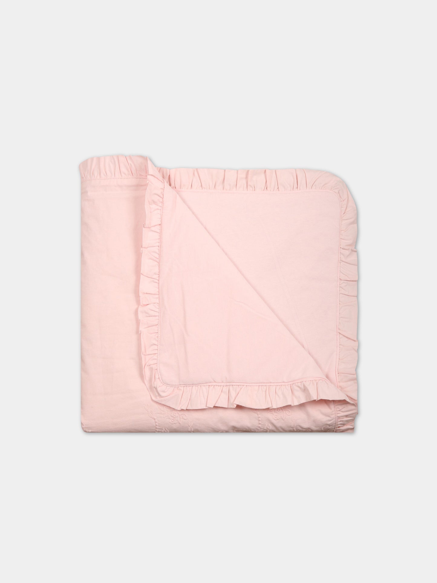 Coperta rosa per neonata con logo,Ermanno Scervino Junior,SNCO002C RI347 C001
