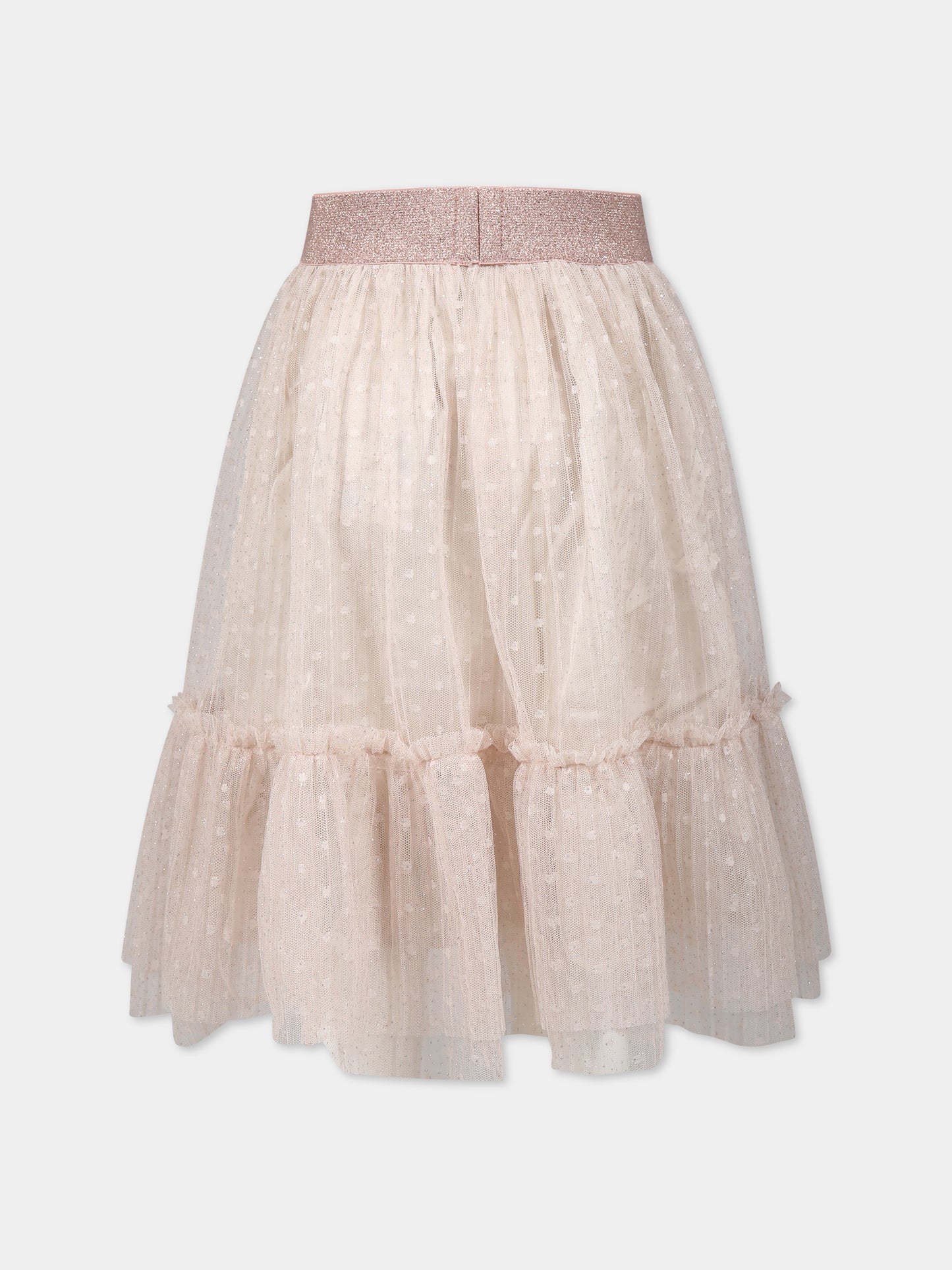 Gonna rosa per bambina con ricami e strass,Caffe' D'orzo,ZS7A34 T0045 504