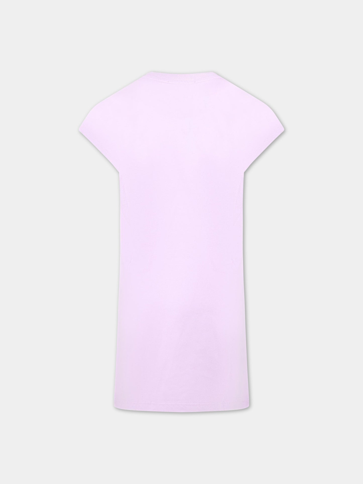 Vestito viola per bambina con logo bianco,Msgm Kids,MS029340 071