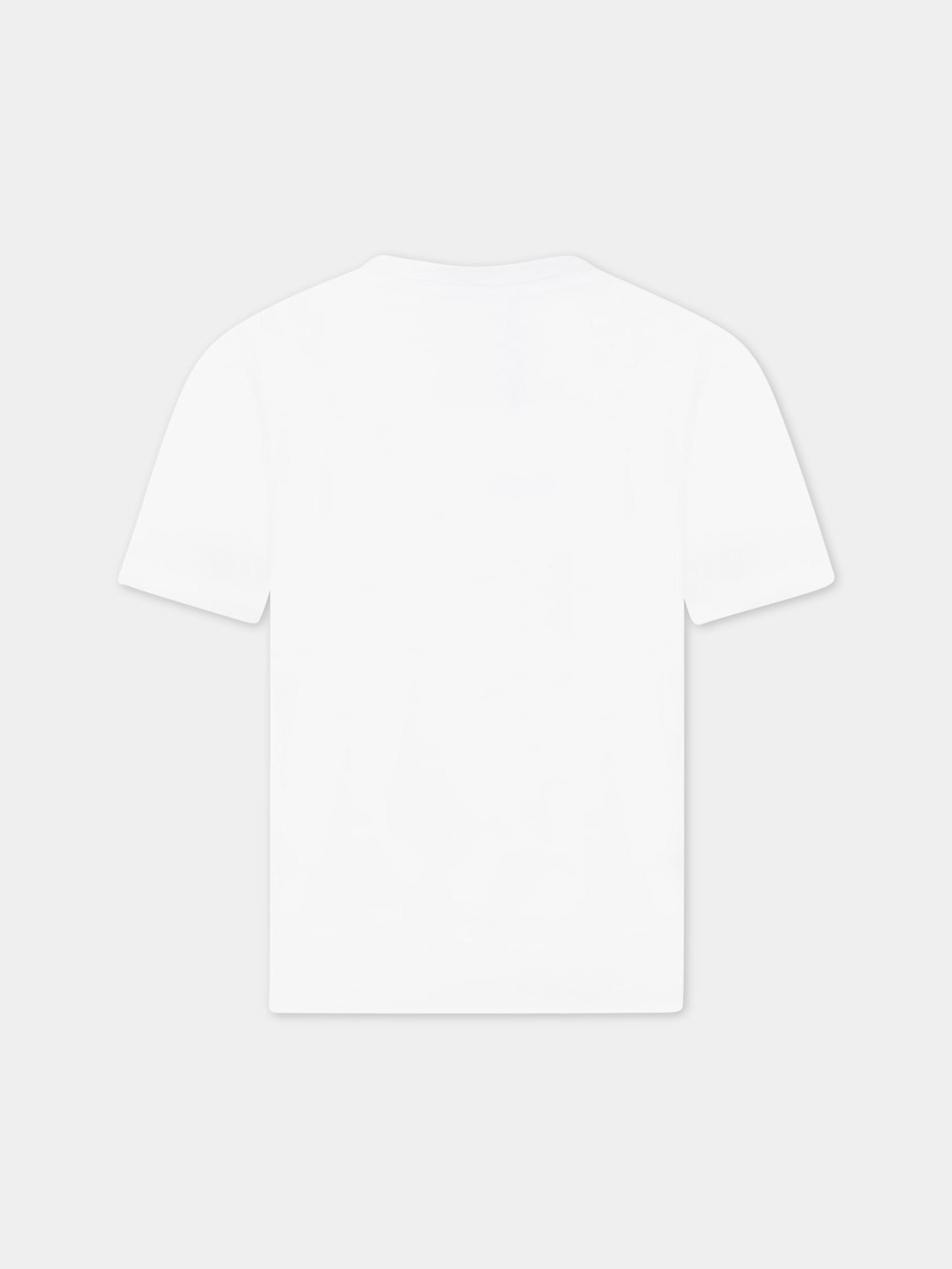 T-shirt bianca per bambino con logo nero,Msgm Kids,MS029318 001