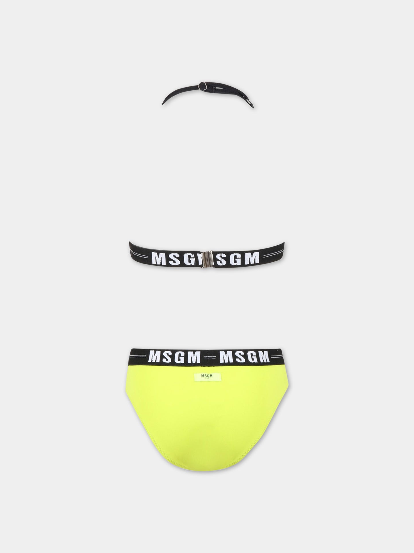 Bikini verde per bambina con logo bianco,Msgm Kids,MS029344 086