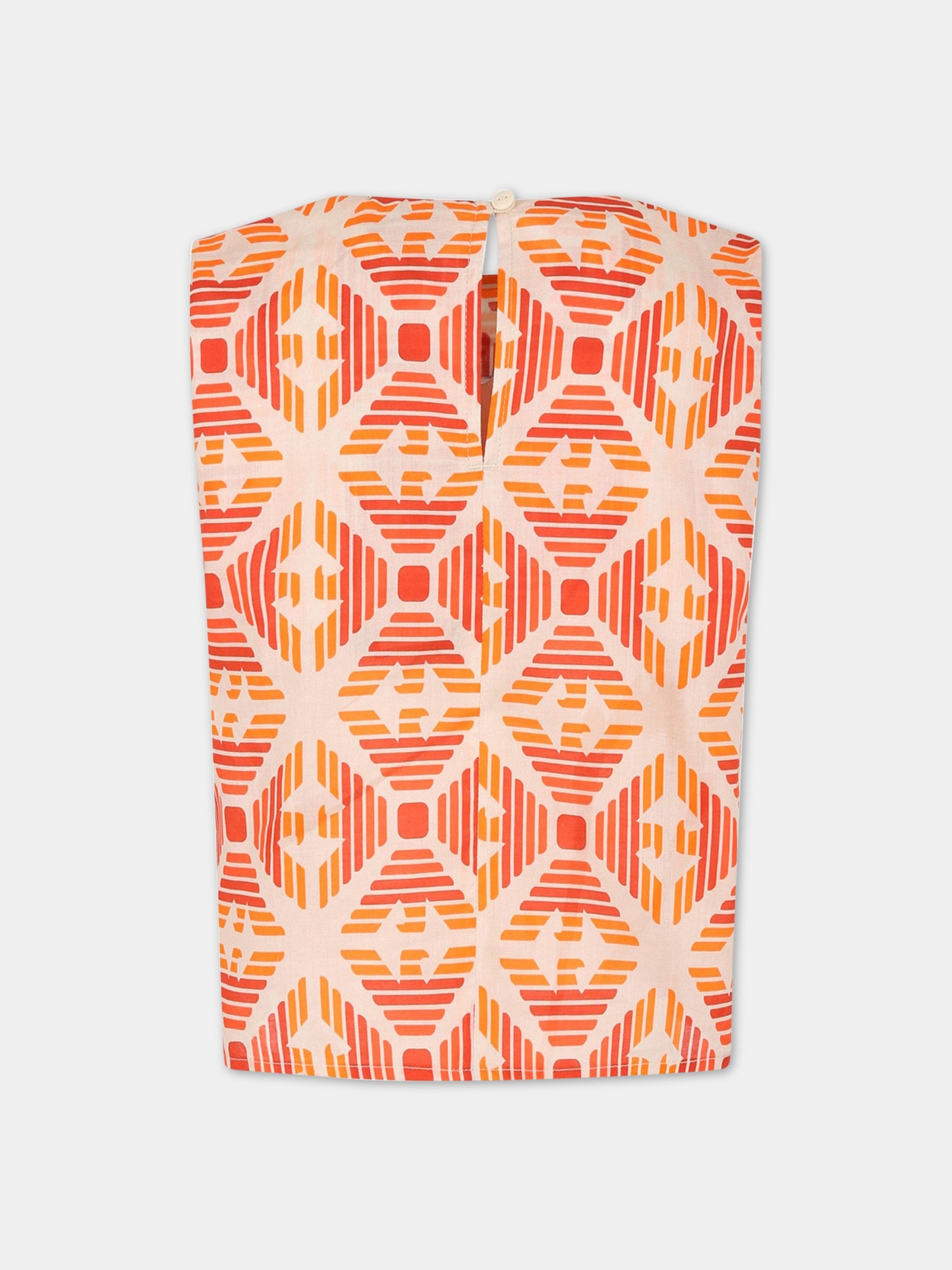 T-shirt avorio per bambina con logo,Armani Junior,3R3H02 1NS9Z F402