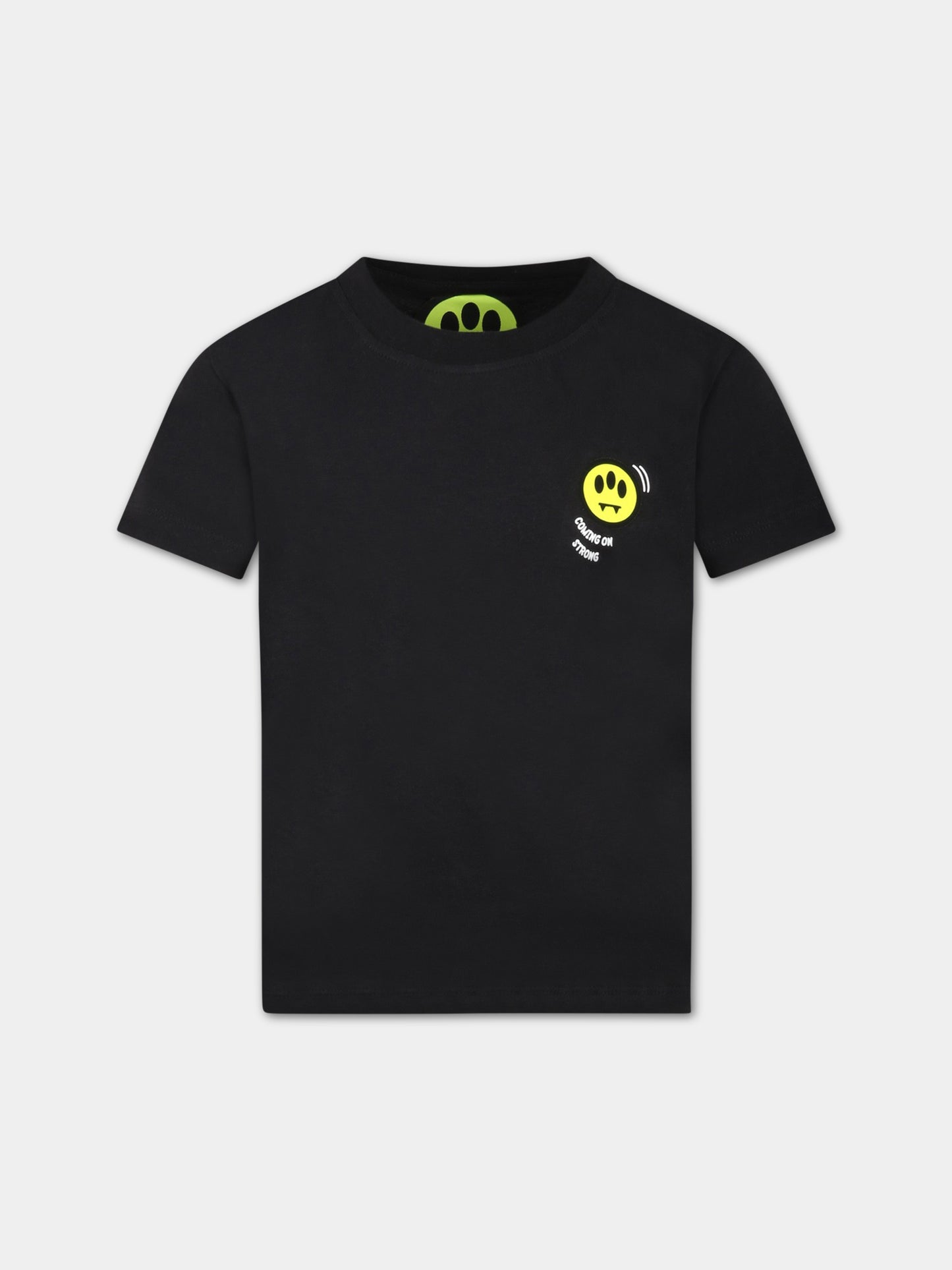 T-shirt nera per bambini con logo e orso,Barrow,033096 110