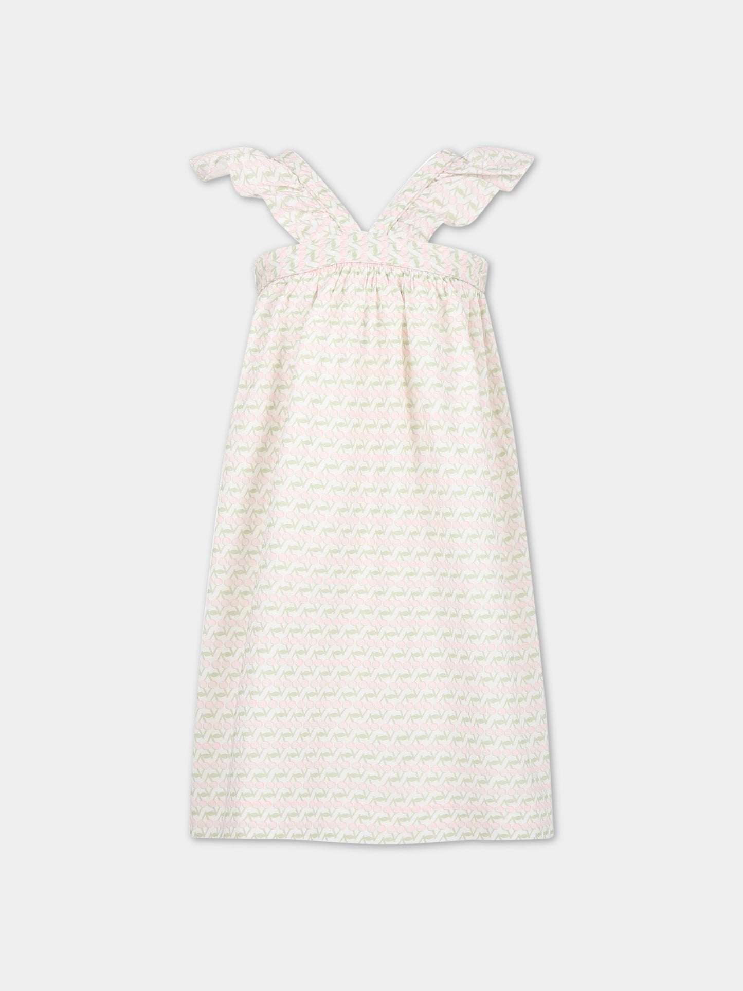 Vestito bianco per neonata con ciliegie,Bonpoint,S03GDRW00111 620