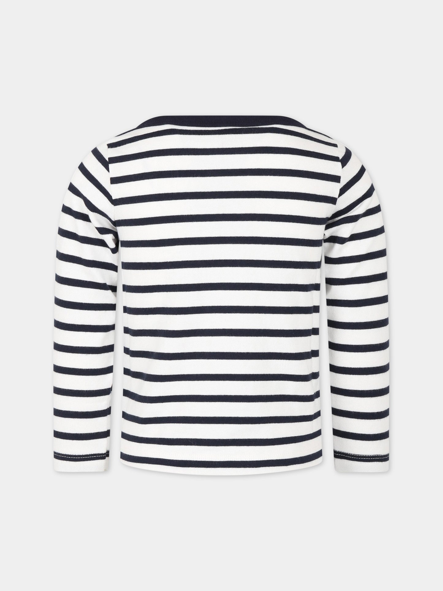 T-shirt multicolor per bambino con patch logo,Petit Bateau,A04O9 MARSHMALLOW/SMOKING