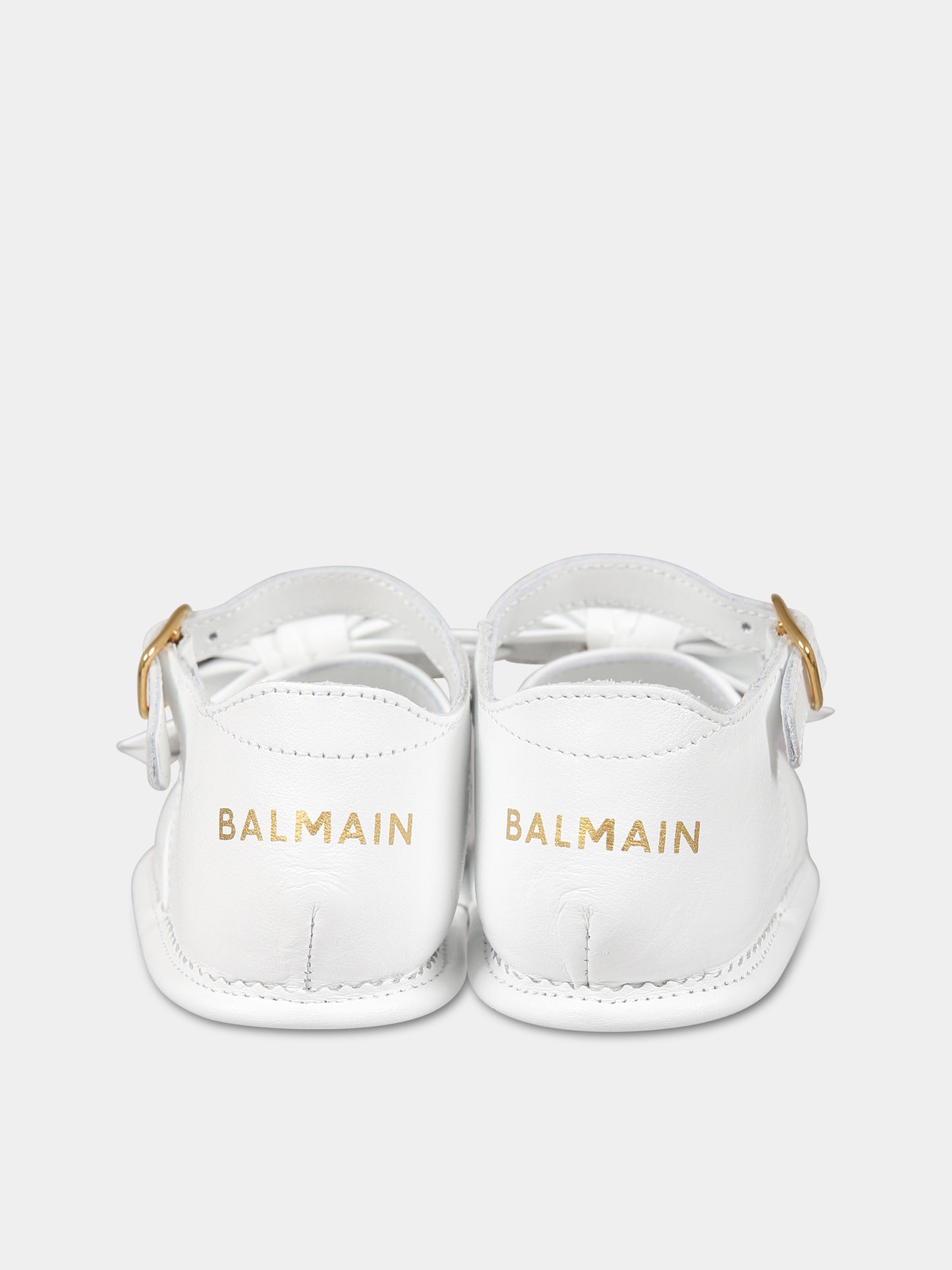 Sandali bianco per neonata con logo,Balmain Kids,BS0016 Y0051 100