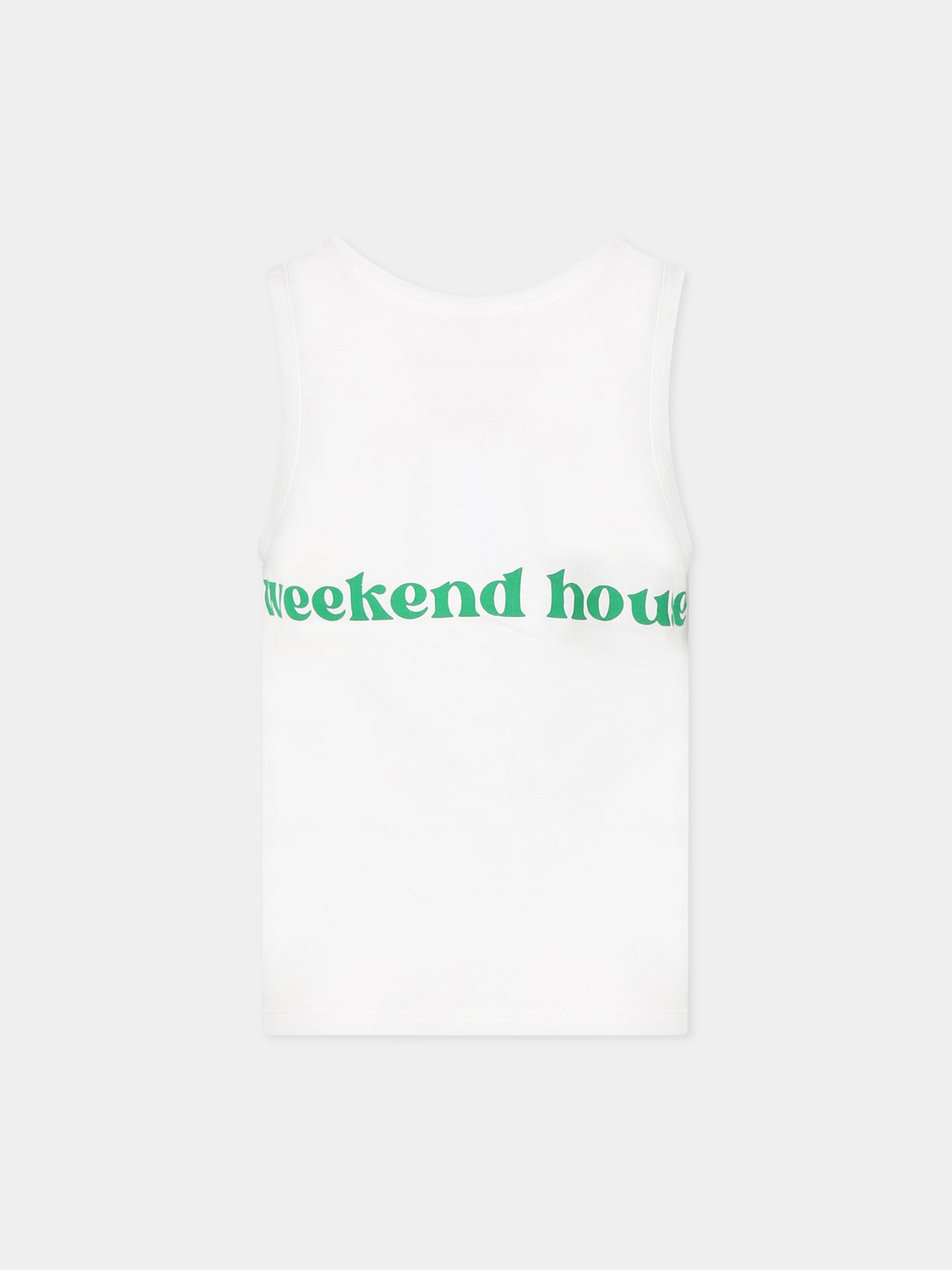 T-shirt bianca per bambini con stampa e logo,Weekend House Kids,732