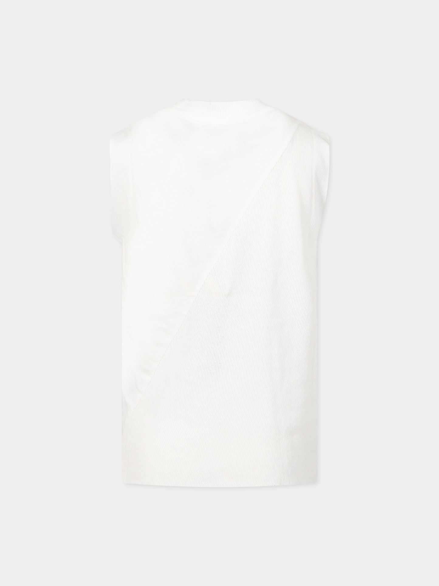 T-shirt bianca per bambino con stampa e logo,Nununu,NU3714A