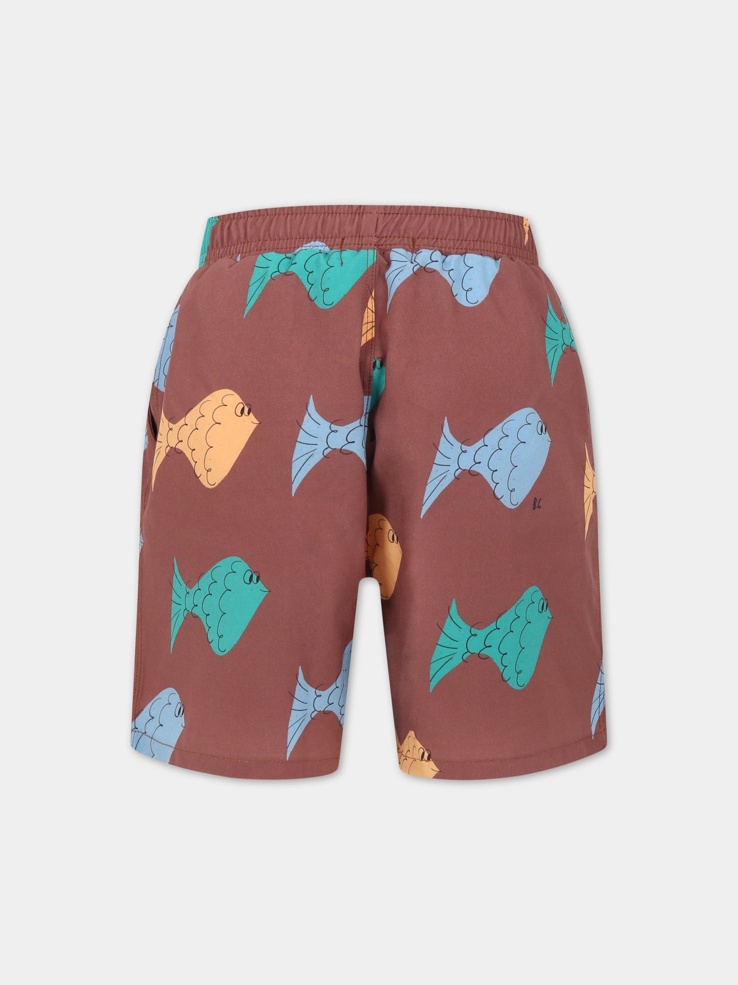 Boxer mare marroni per bambino con stampa pesci all-over,Bobo Choses,123AC142