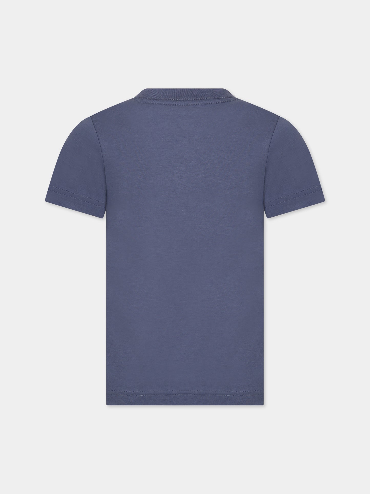 T-shirt blu per bambino con logo e stampa,Nike,86K948 U6B