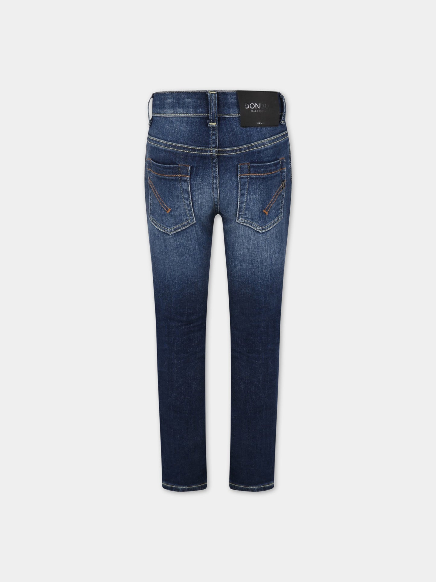 Jeans Major nero per bambino con patch logato,Dondup Kids,DMPA169 YD027 4020