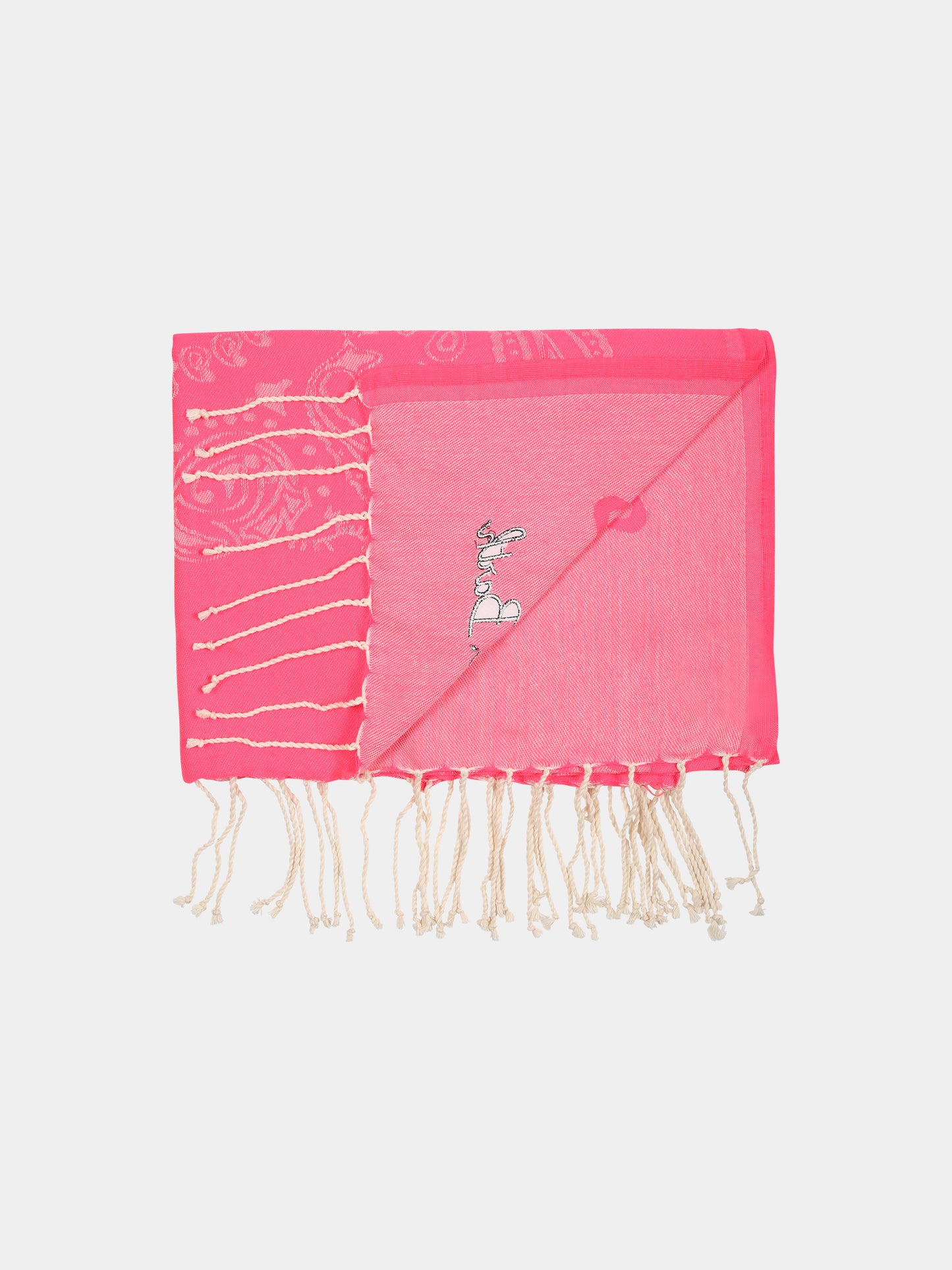 Telo mare fucsia per bambina con logo,Mc2 Saint Barth,FOUTAS J N BANDANNA 25