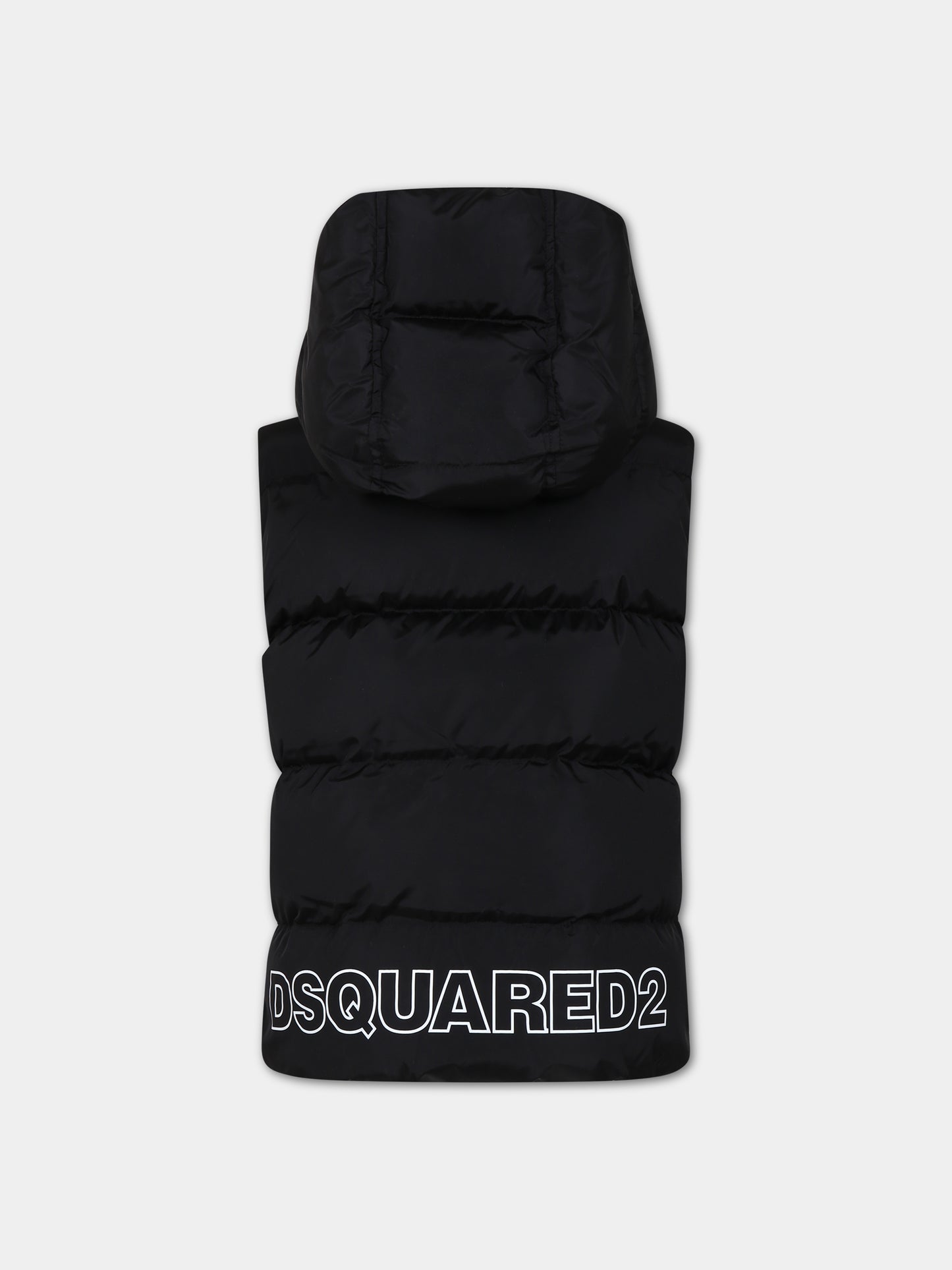 Gilet nero per bambino con logo,Dsquared2,DQ1731 D00BN D2J408U DQ900
