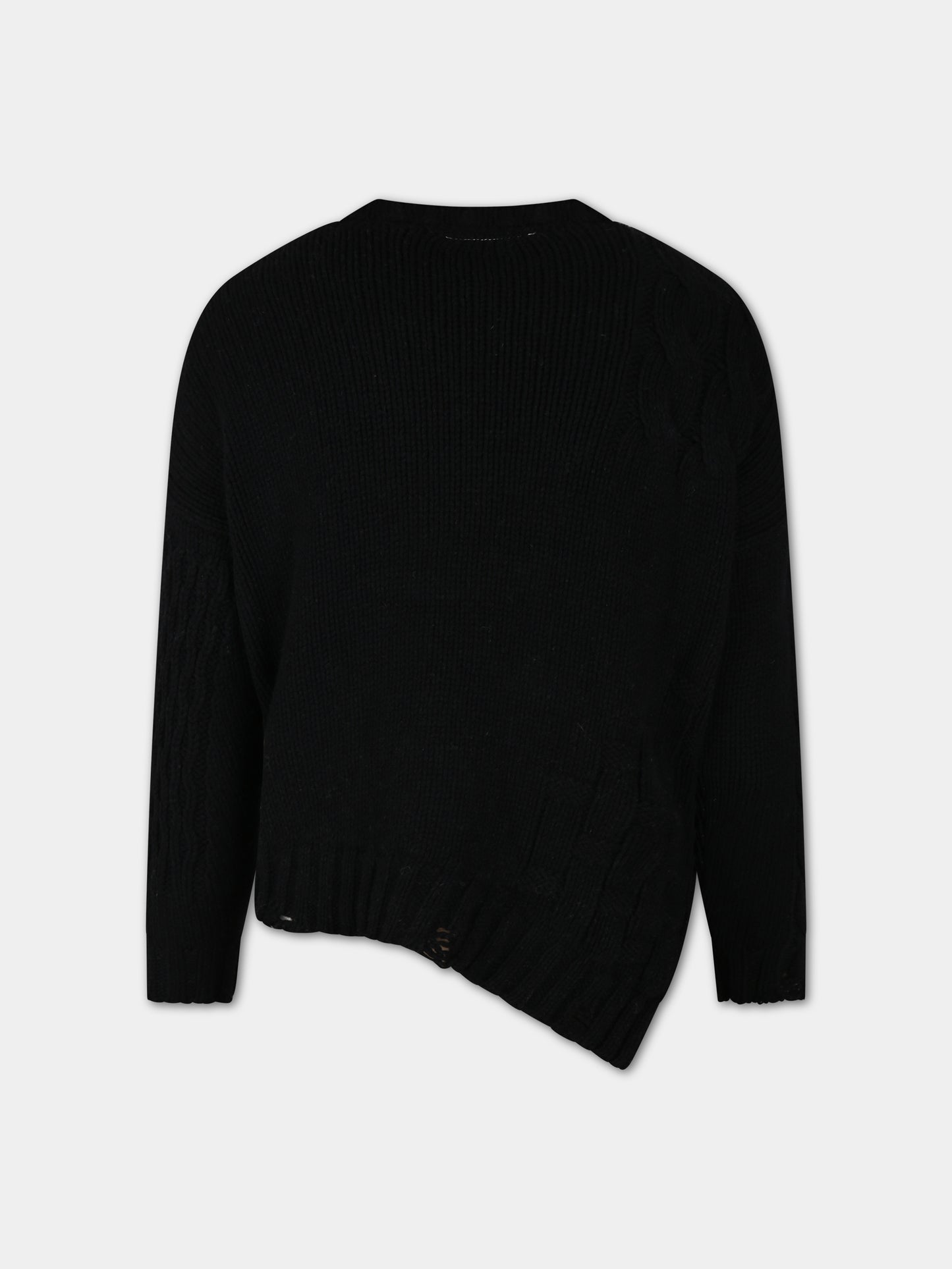 Maglione nero per bambini con logo,Mm6 Maison Margiela,M60476 MM01T MM6K18U M6900