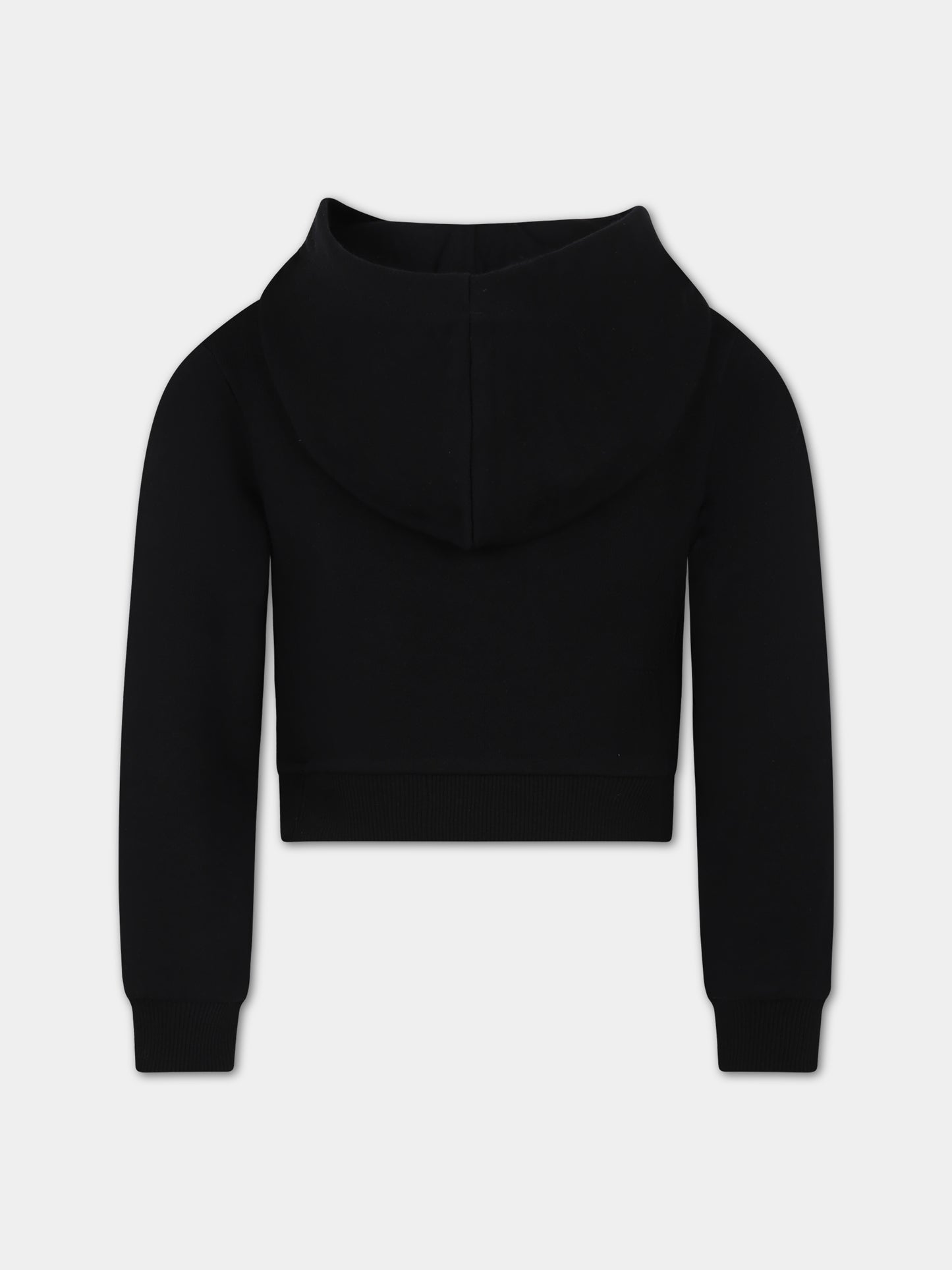 Felpa nera per bambina con logo,Balmain Kids,BT4A80 Z0001 930AV