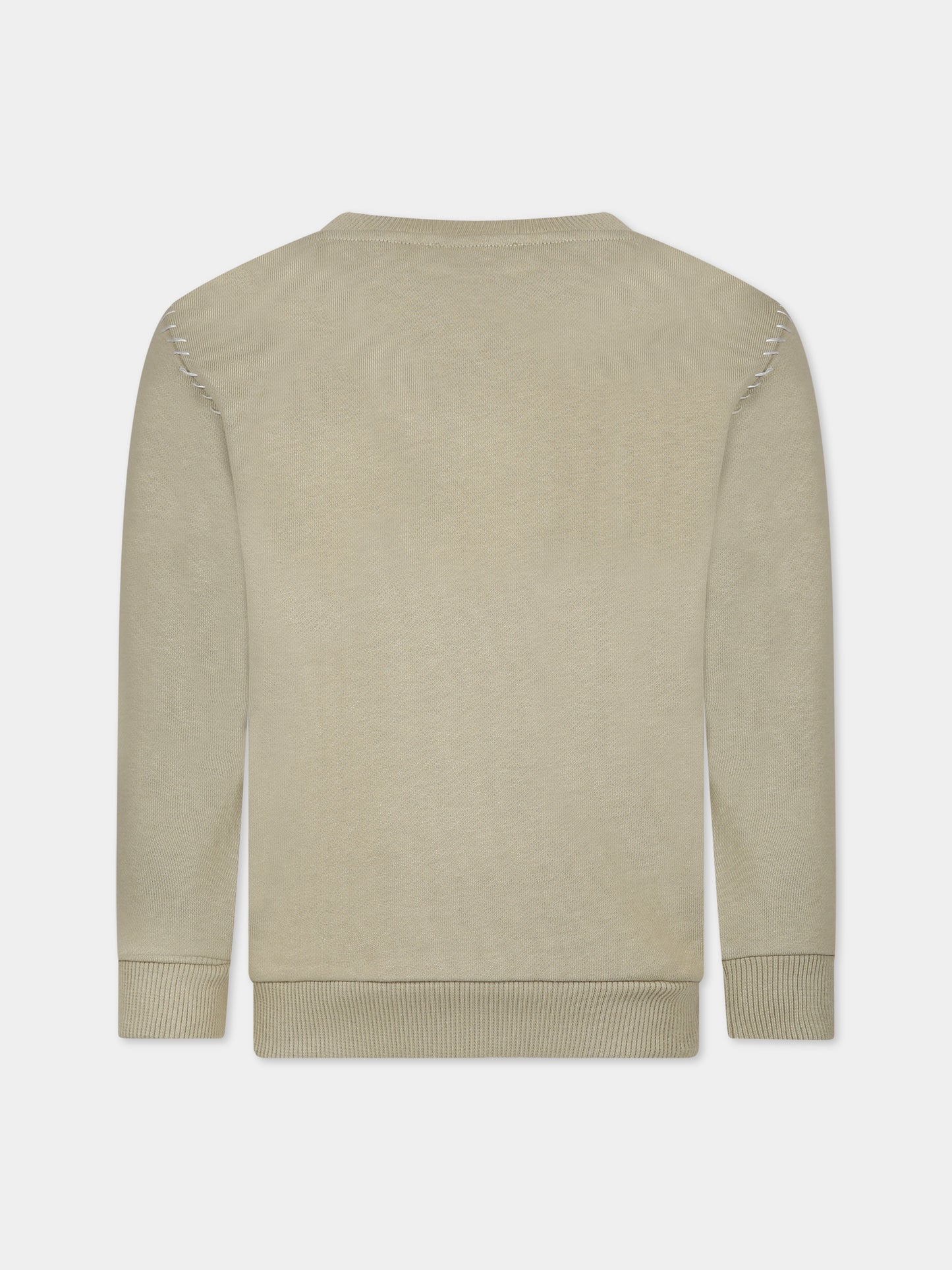 Felpa verde per bambini con logo,Balmain Kids,BT4P70 Z0081 725