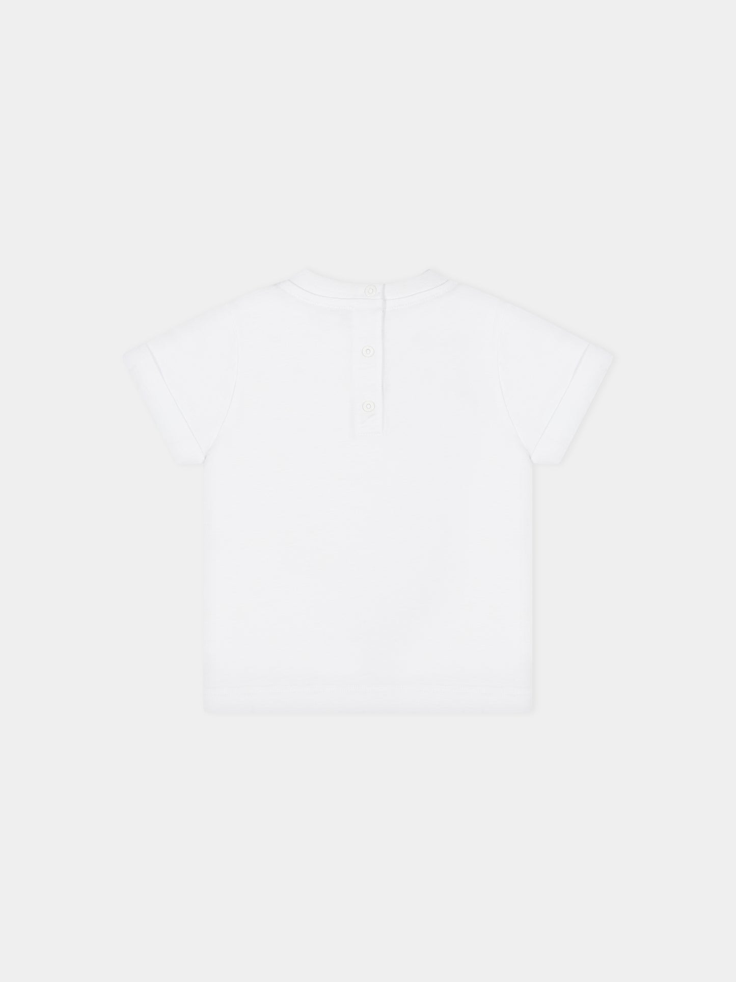 T-shirt bianca per neonati con iconico logo nero,Balmain Kids,BT8531 Z0082 100NE