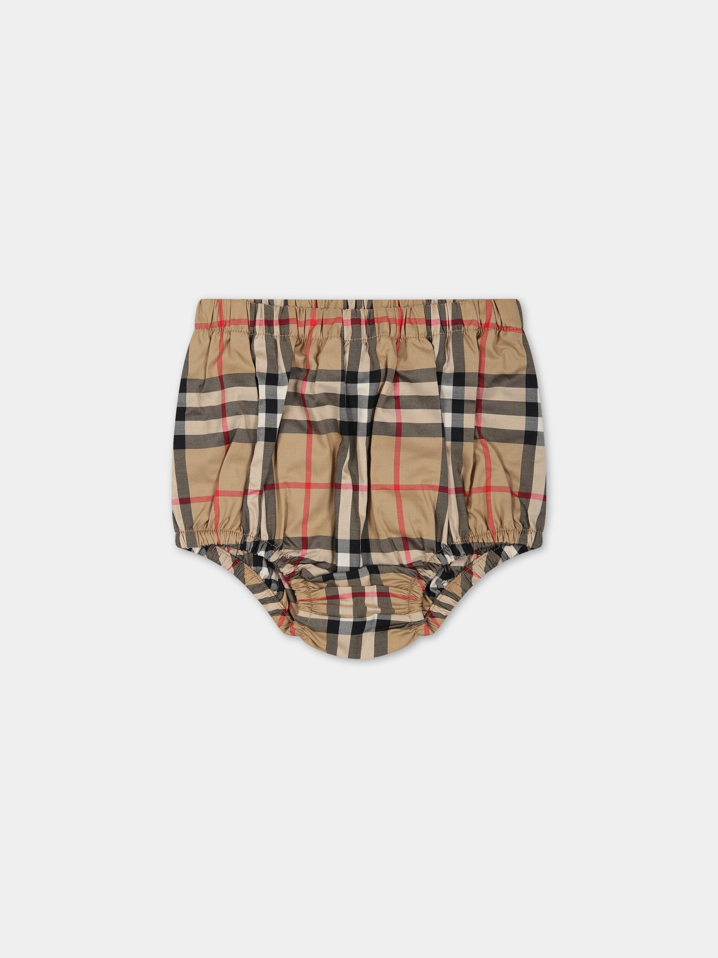 Vestiito nero per neonata con iconico check vintage,Burberry Kids,8069149