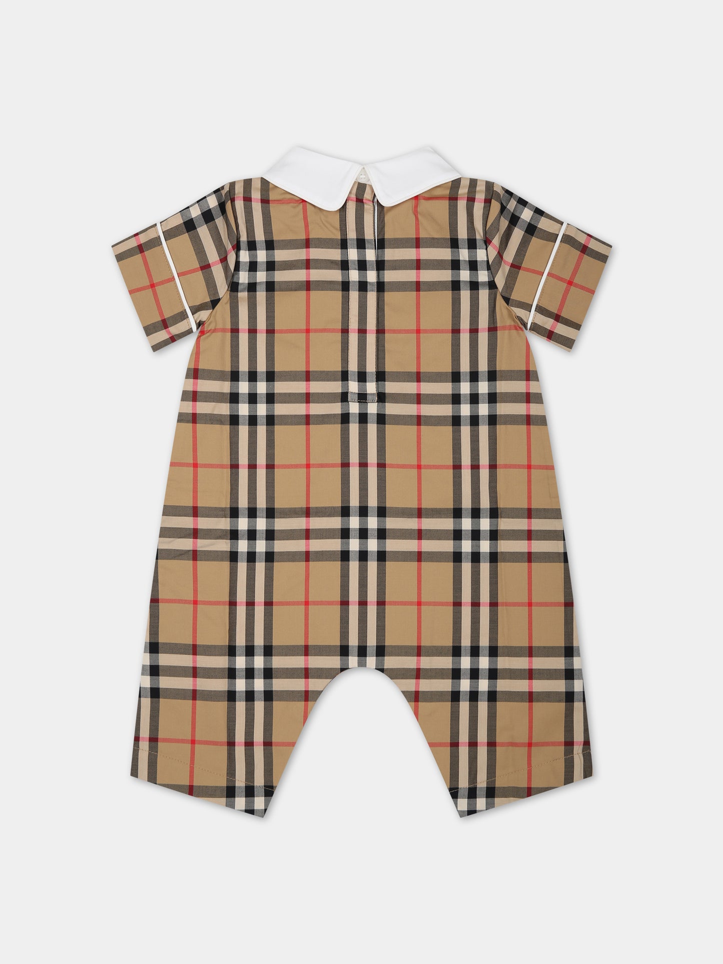 Pagliaccetto beige per neonati con iconico check vintage,Burberry Kids,8069153