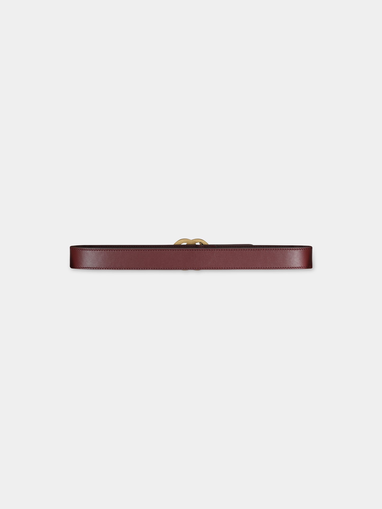 Cintura bordeaux per bambini con doppia G,Gucci Kids,432707 1AAOS 6123