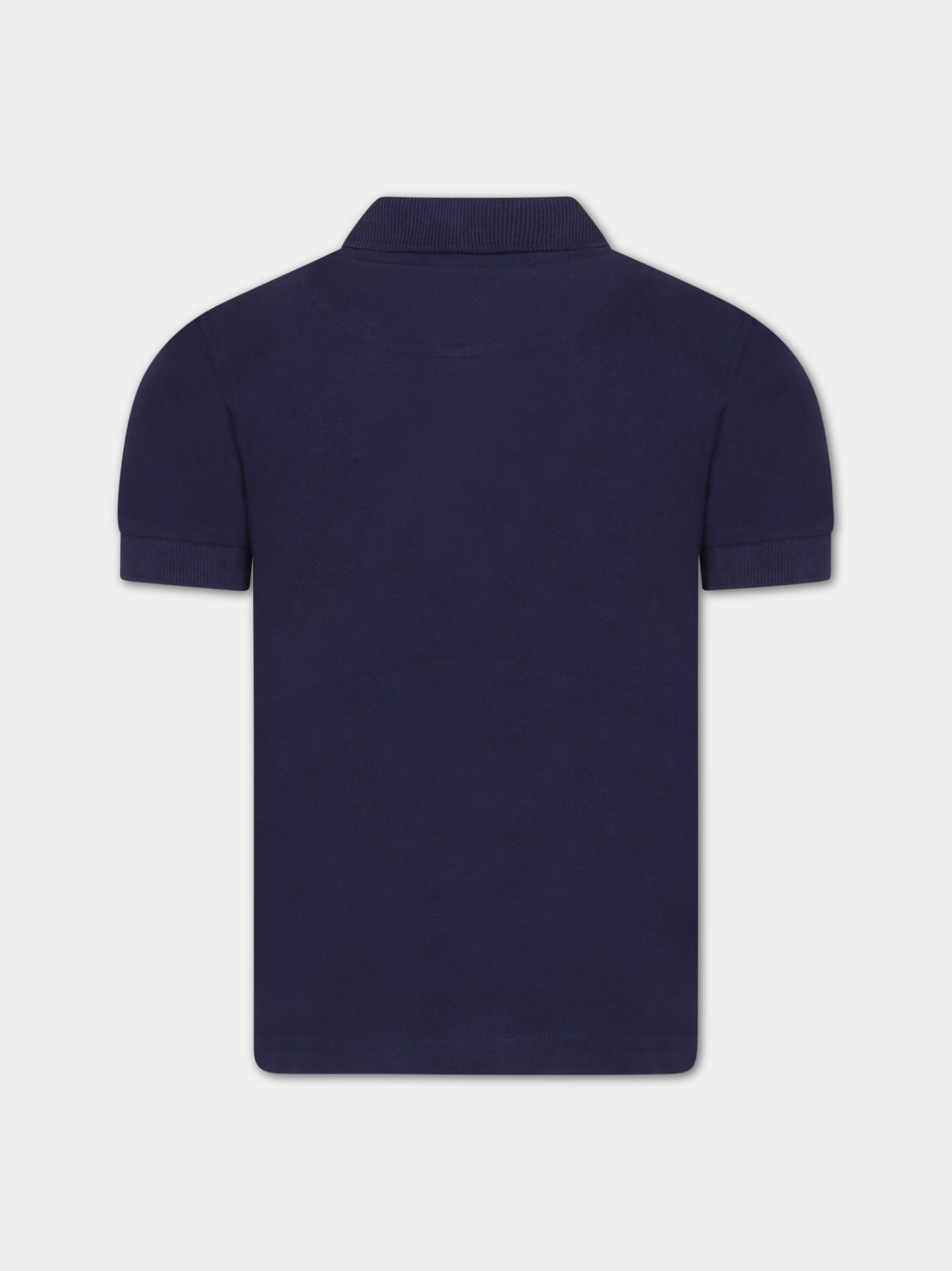 Polo blu per bambino con logo bianco,Timberland,T25T00 85T