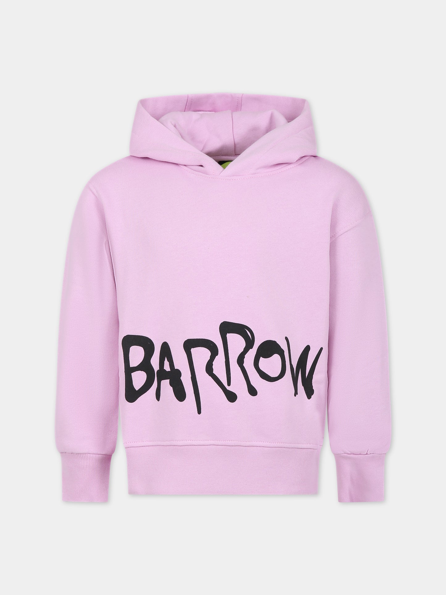 Felpa rosa per bambina con logo e stampa,Barrow,F3BKJUHS024 BW014