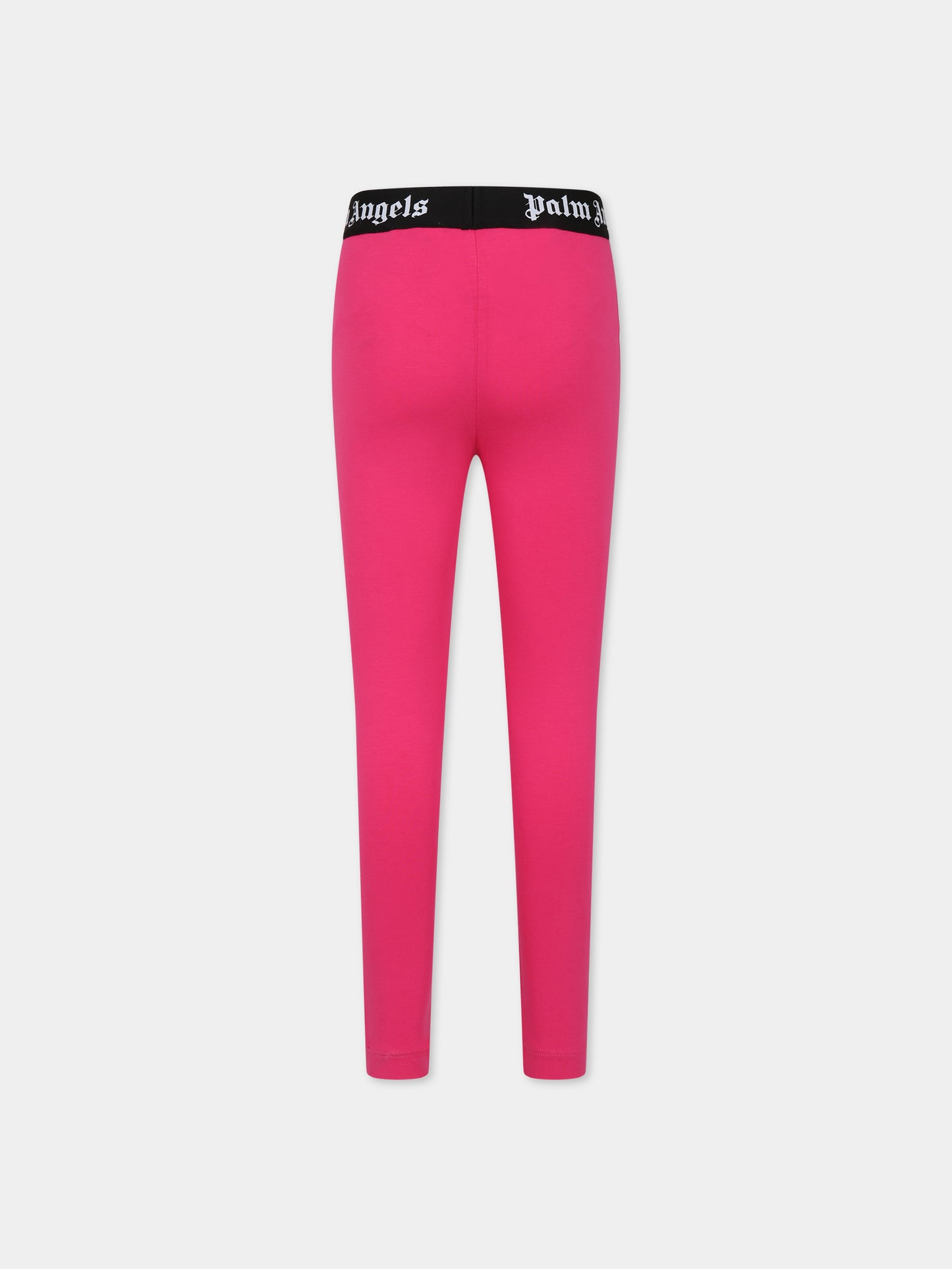 Leggings fucsia per bambina con logo,Palm Angels,PGCD004C99JER0013210