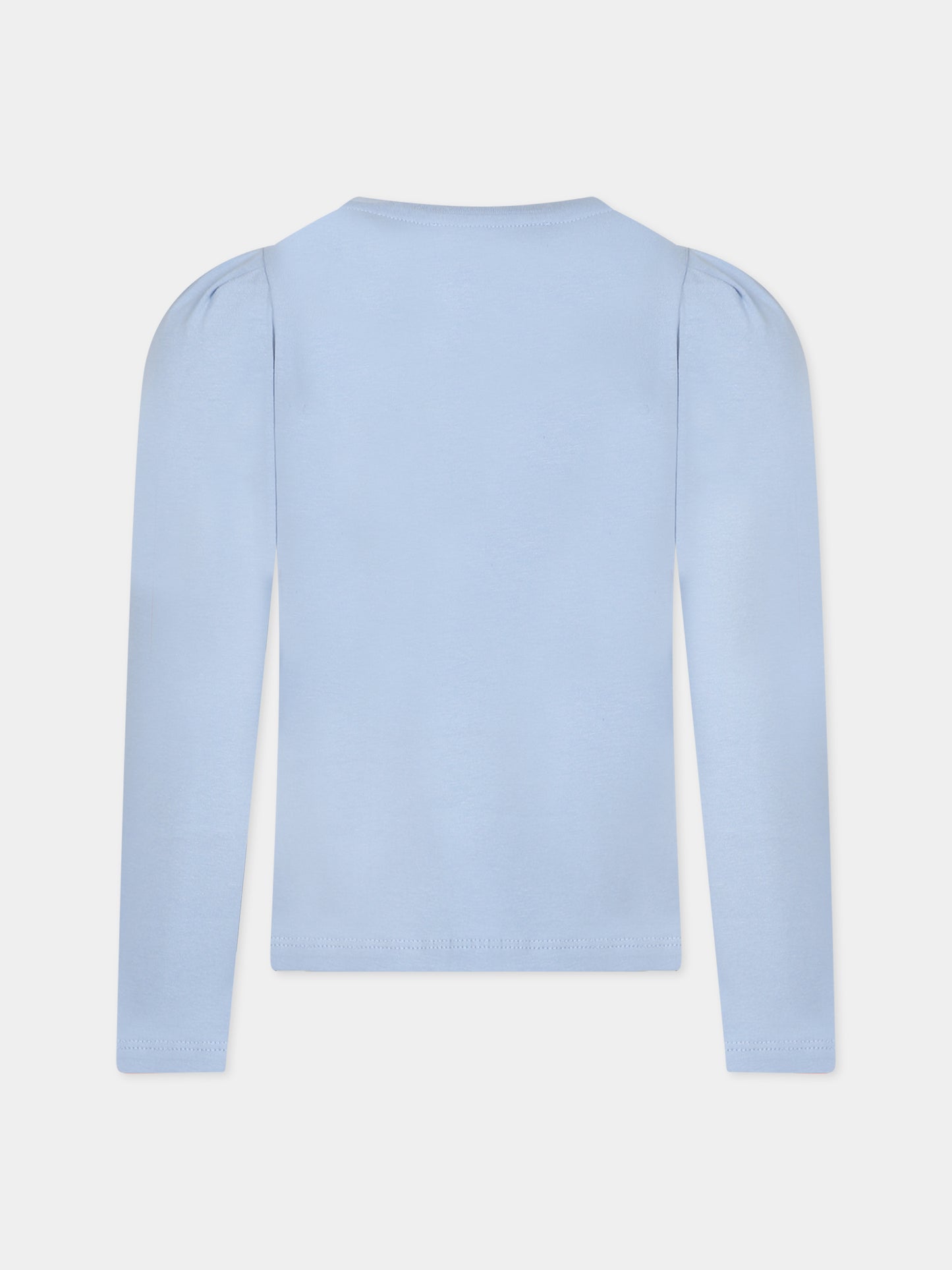 T-shirt celeste per bambina con logo,Blumarine Baby,IF3093 X0519