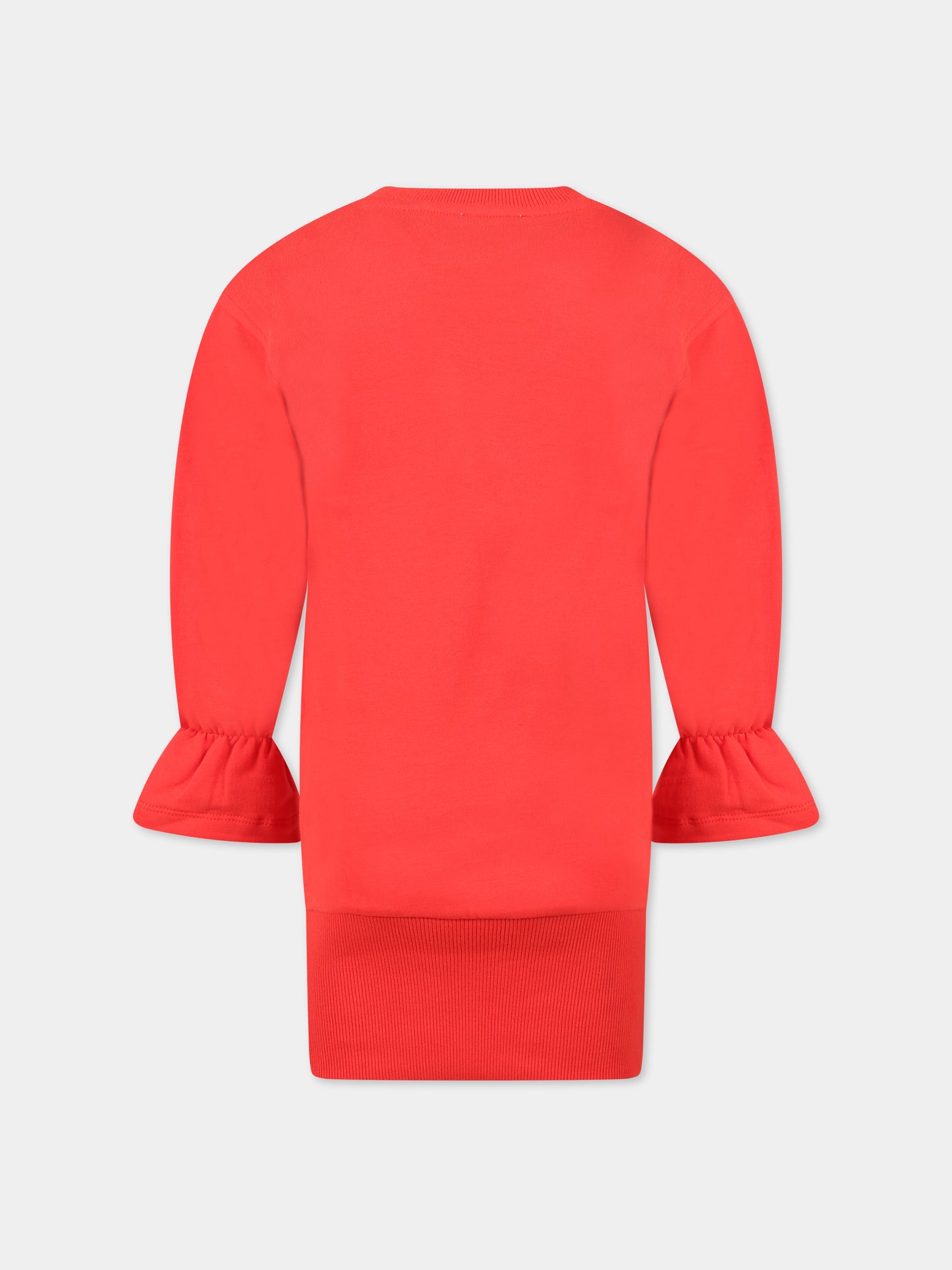 Vestito rosso per bambina con Teddy Bear e logo,Moschino Kids,HDV0BX LDA16 50109