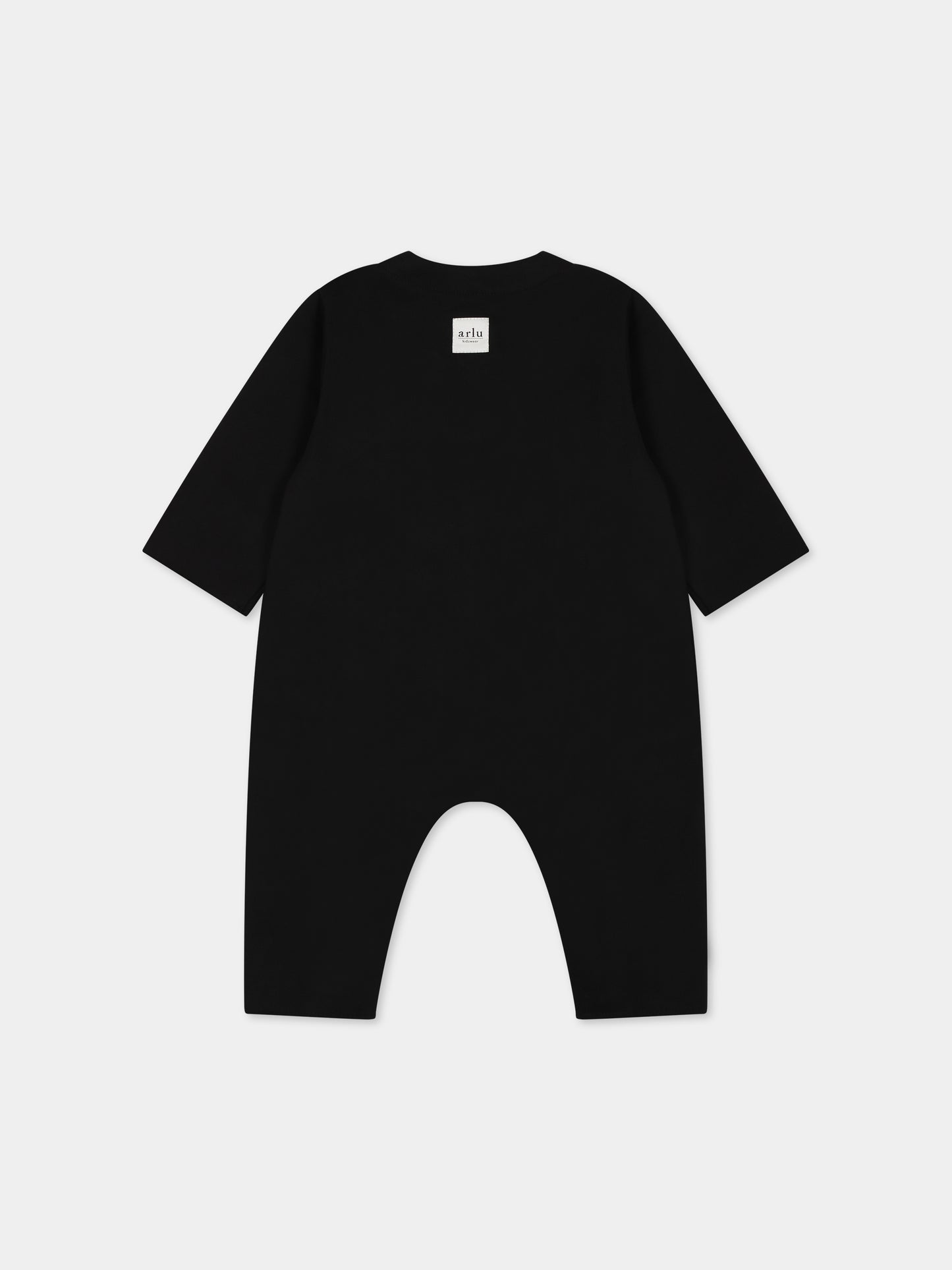 Tutina nera per neonati con logo,Arlu Kidswear,TUTONE STRUCTURED