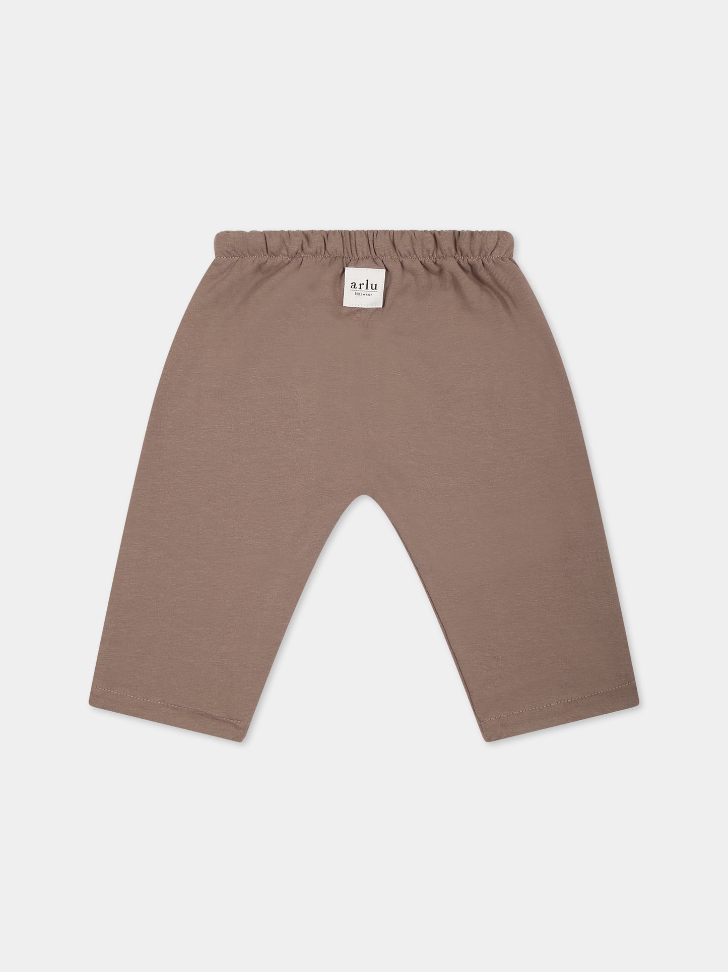 Pantaloni beige per neonati con logo,Arlu Kidswear,PANTALONE DOUBLE