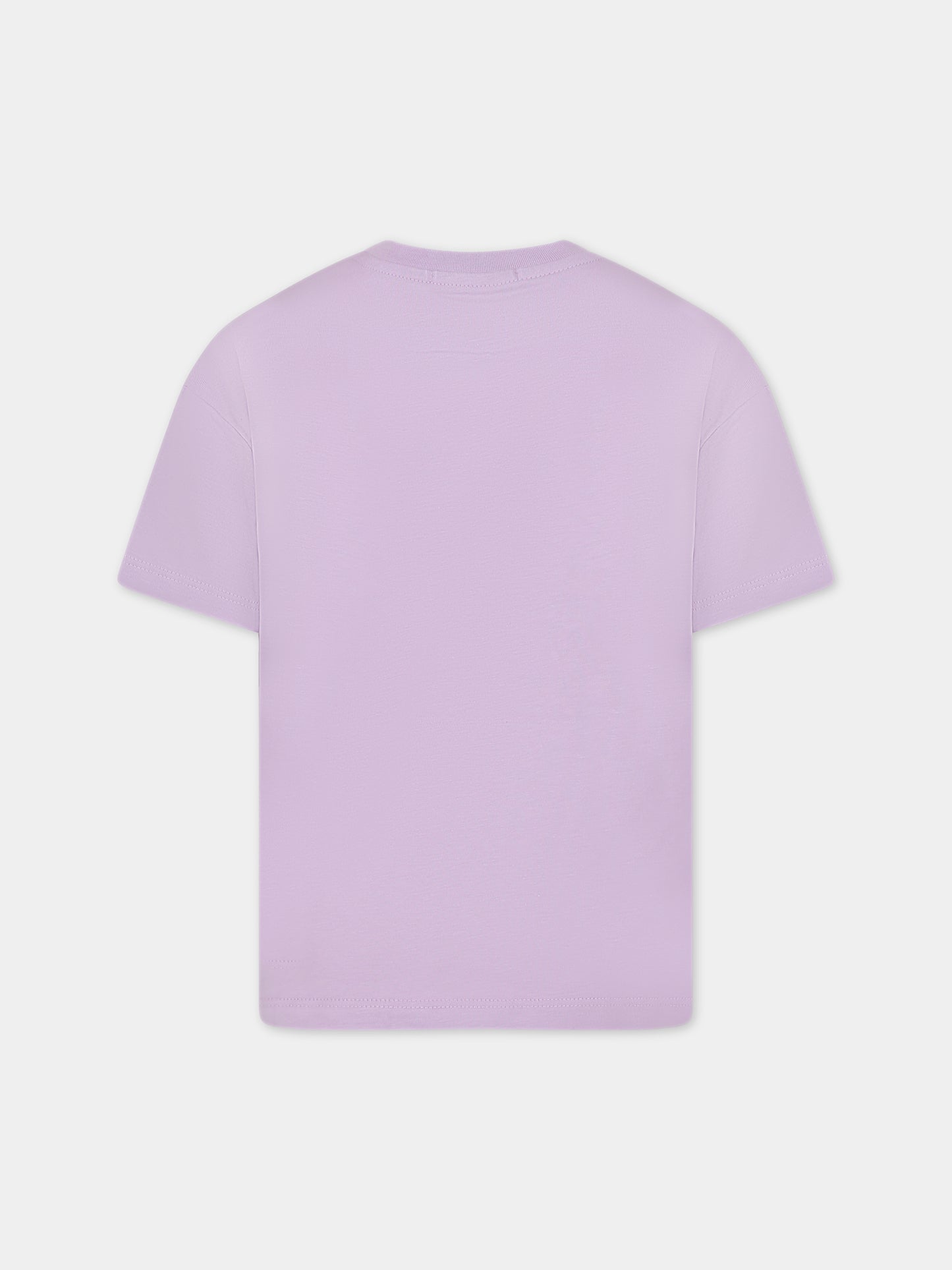 T-shirt lilla per bambina con logo,Msgm Kids,MS029372 071