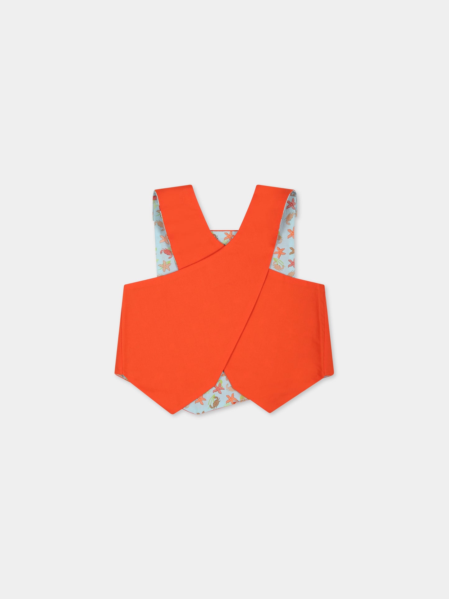 Top celeste double-face per neonata con stampa e logo,Farway Milano,TOP01PKT