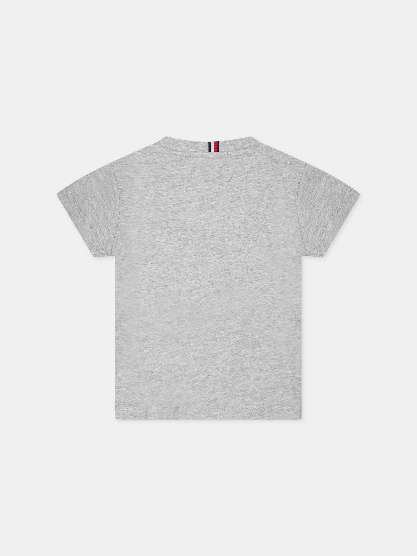 T-shirt grigia per neonato con logo,Tommy Hilfiger Junior,KS0KS00210 T01