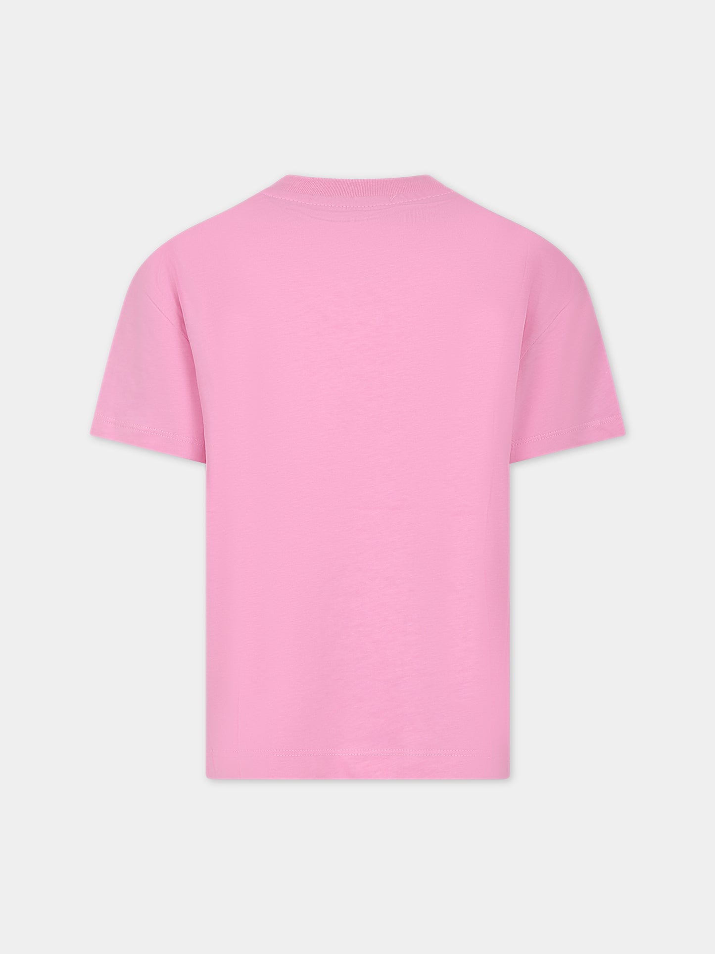 T-shirt rosa per bambina con logo,Msgm Kids,MS029319 042