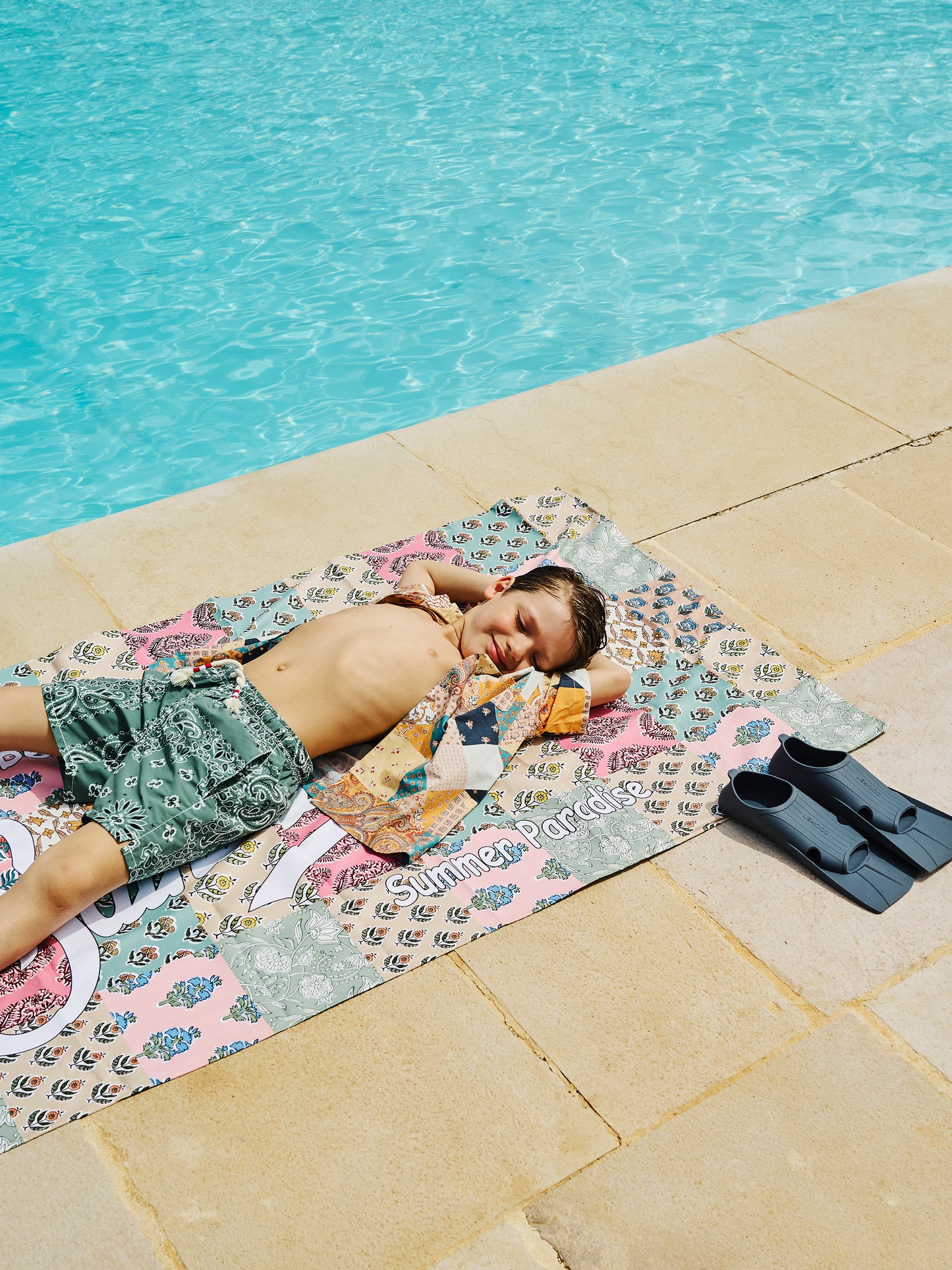 Camicia multicolor per bambino con stampa paisley