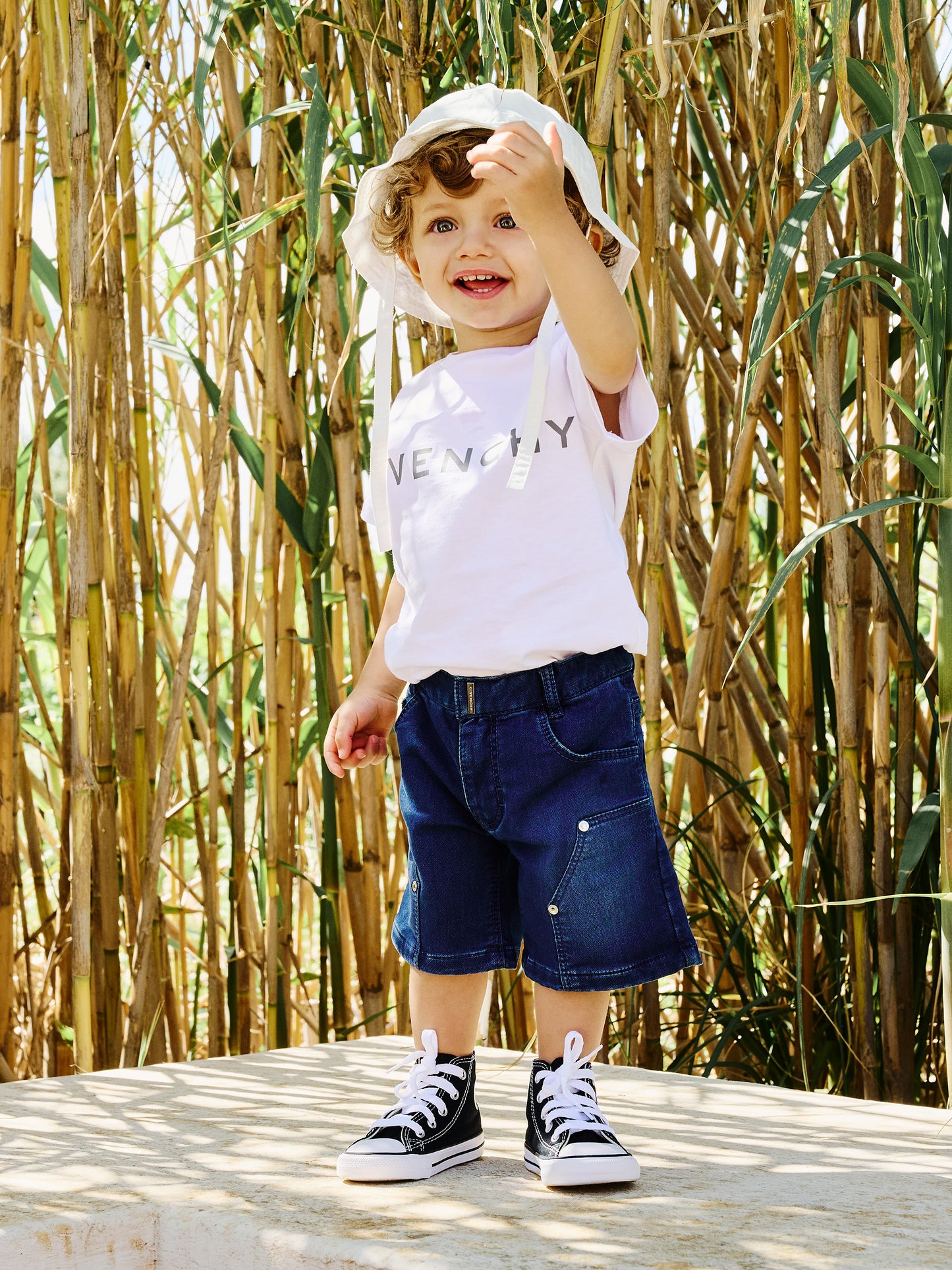 Shorst denim per neonato con logo