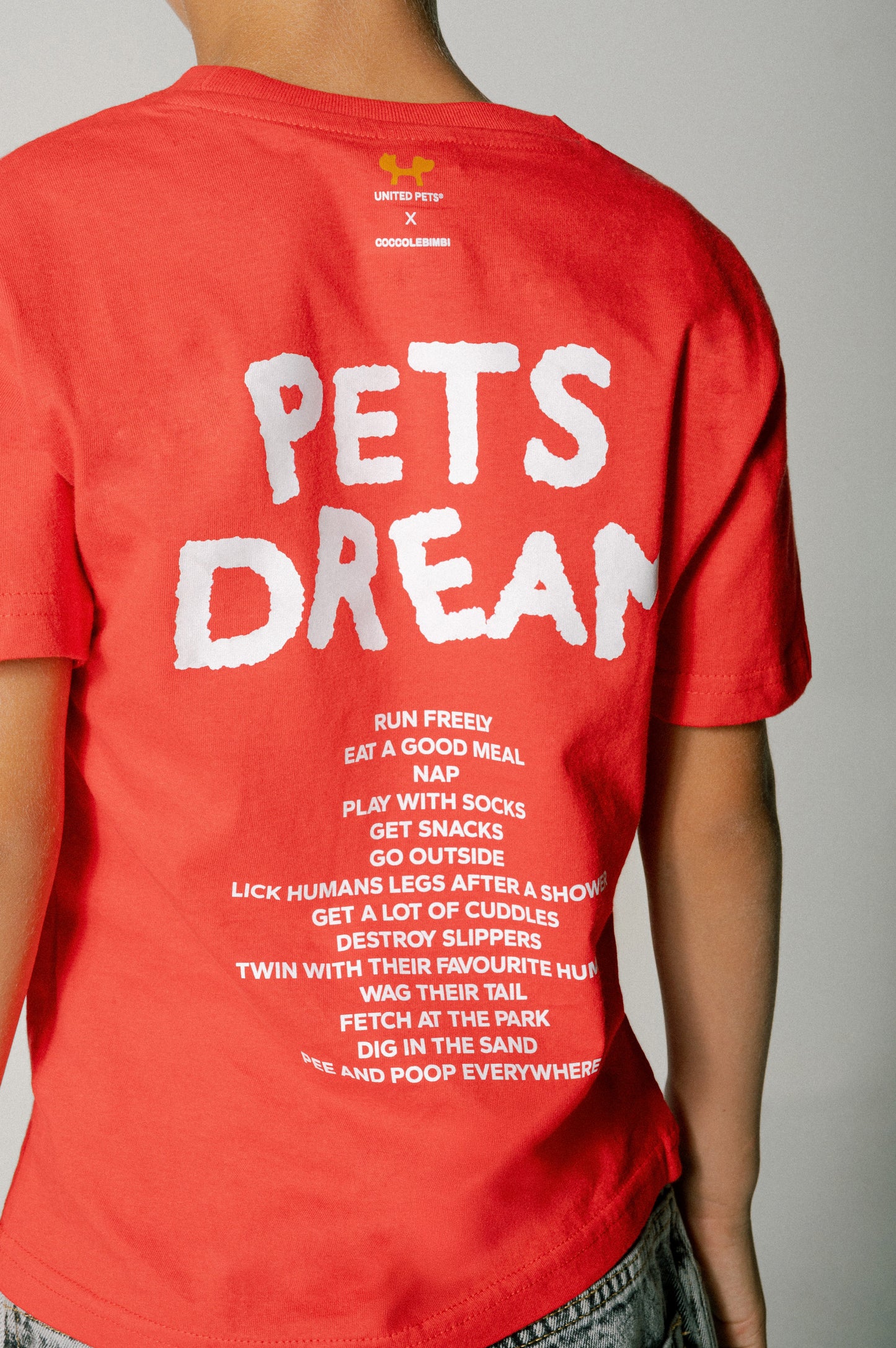 T-shirt rossa per bambini Pets Dream
