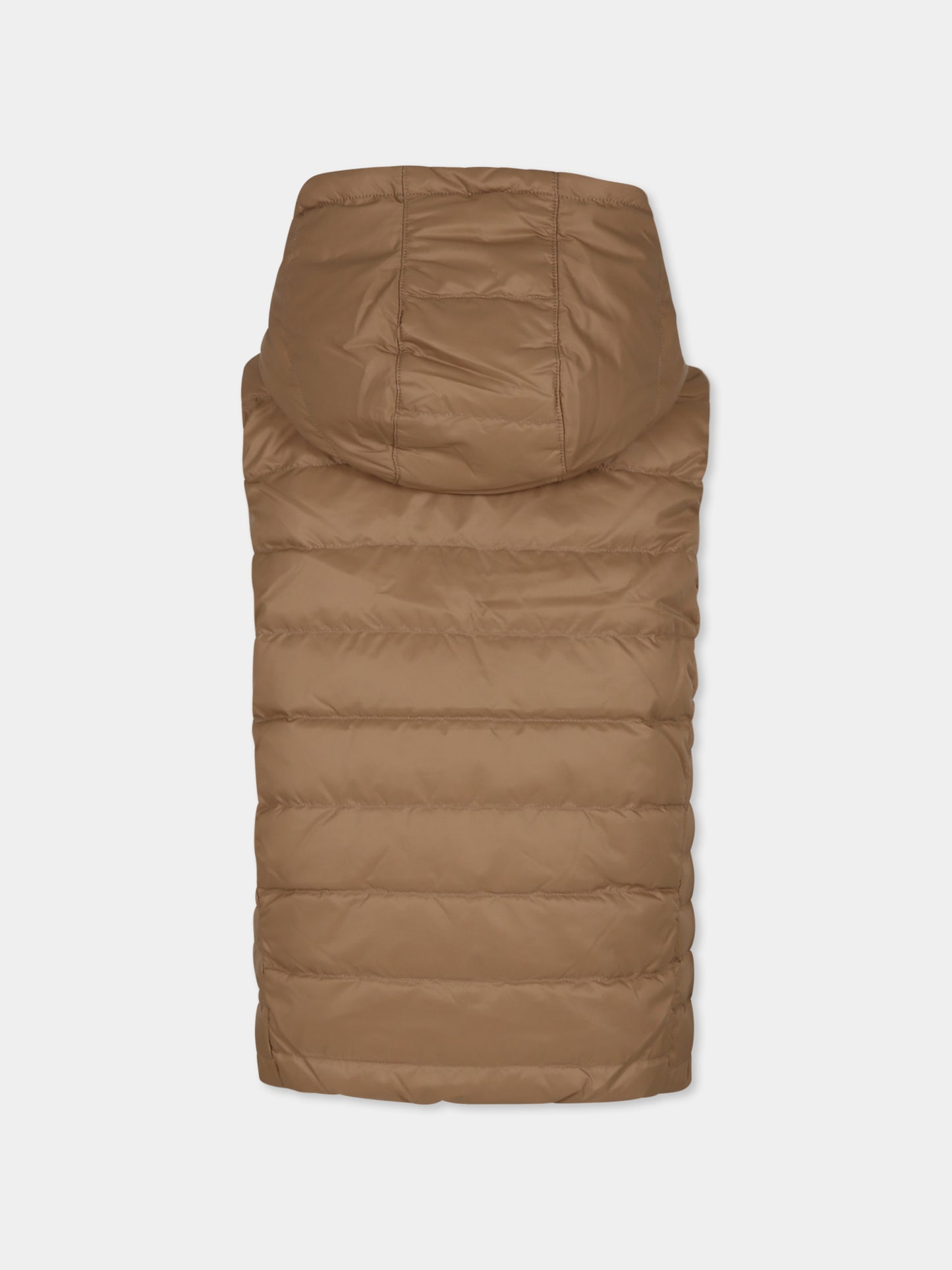 Gilet beige reversibile per bambino con logo