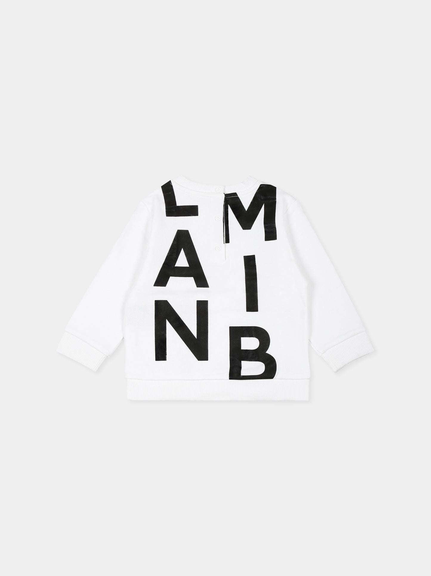 Felpa bianca per neonati con logo