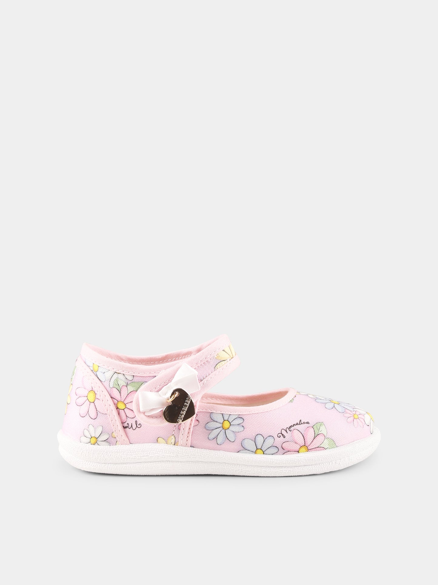 Ballerine rosa per bambina con margherite