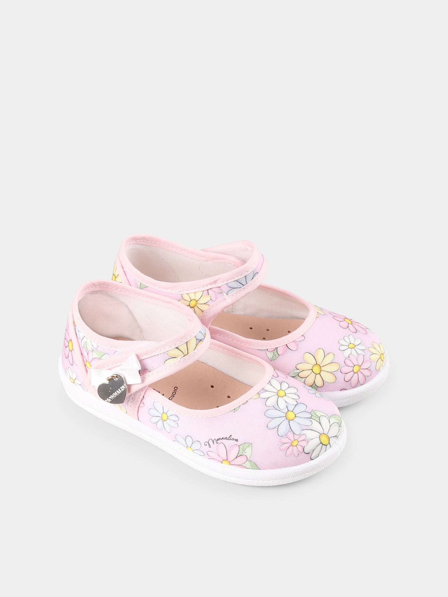 Ballerine rosa per bambina con margherite