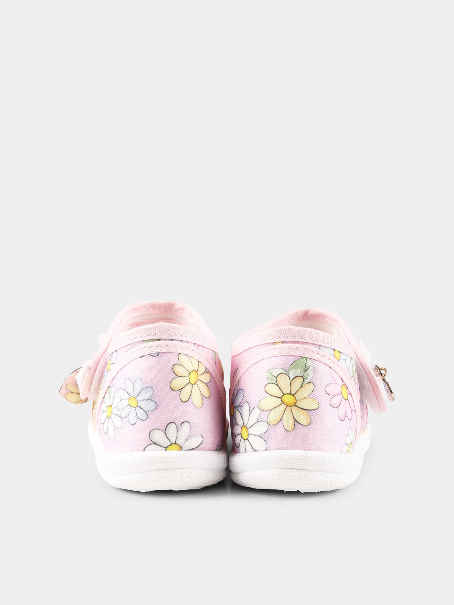 Ballerine rosa per bambina con margherite