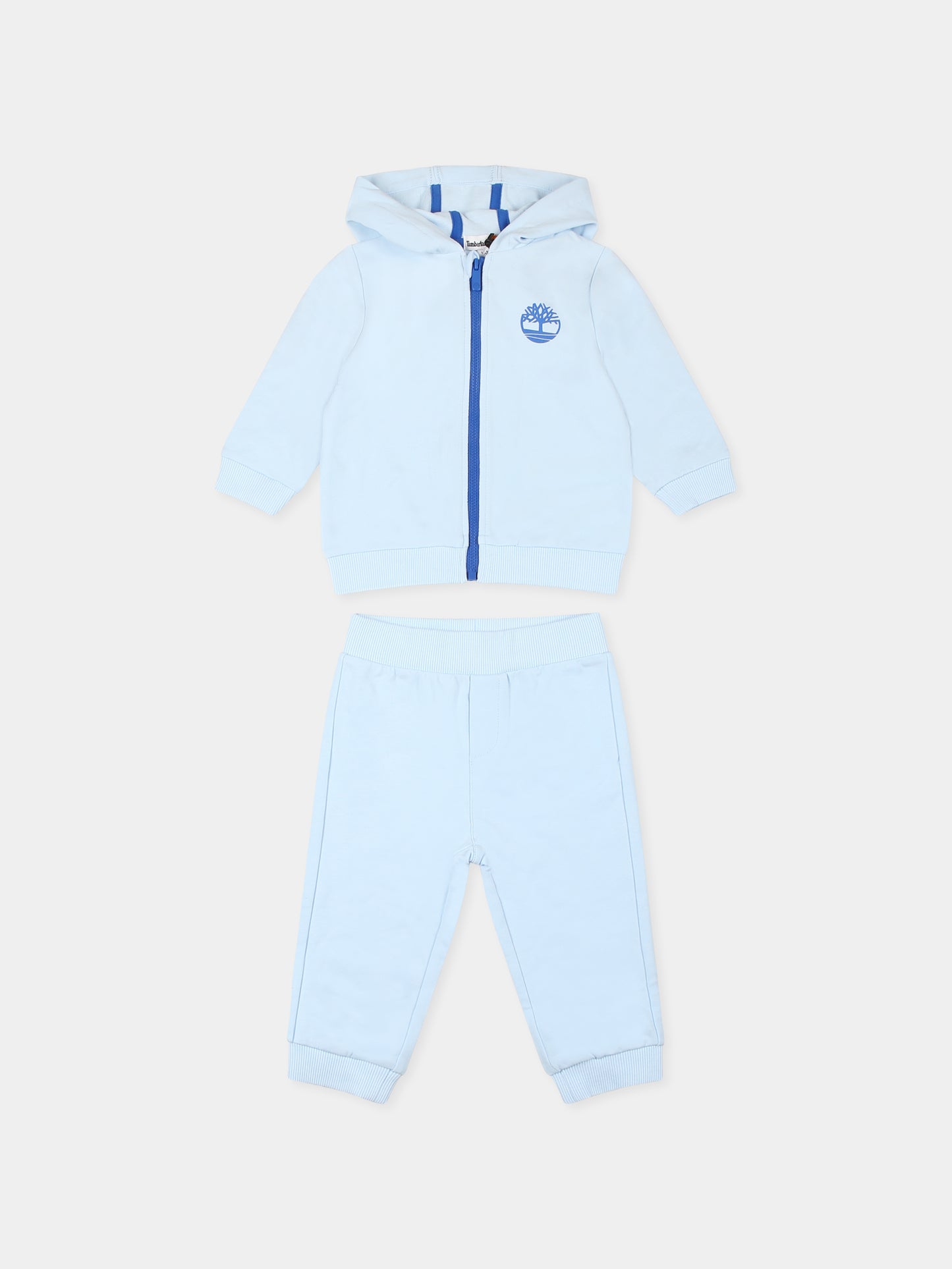 Completo celeste per neonato con albero