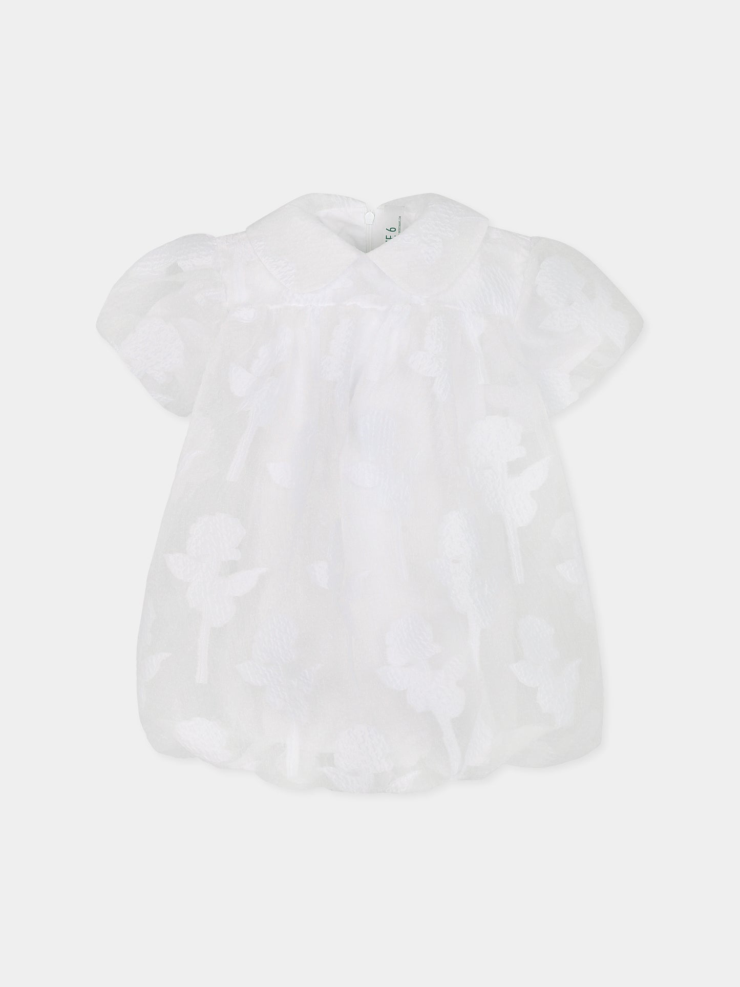Vestito bianco per bambina con rose