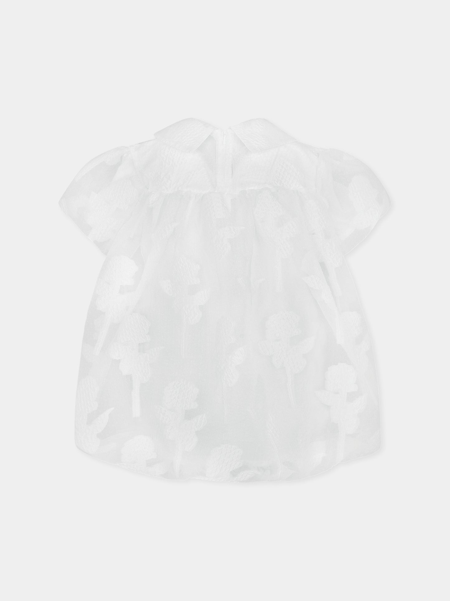 Vestito bianco per bambina con rose
