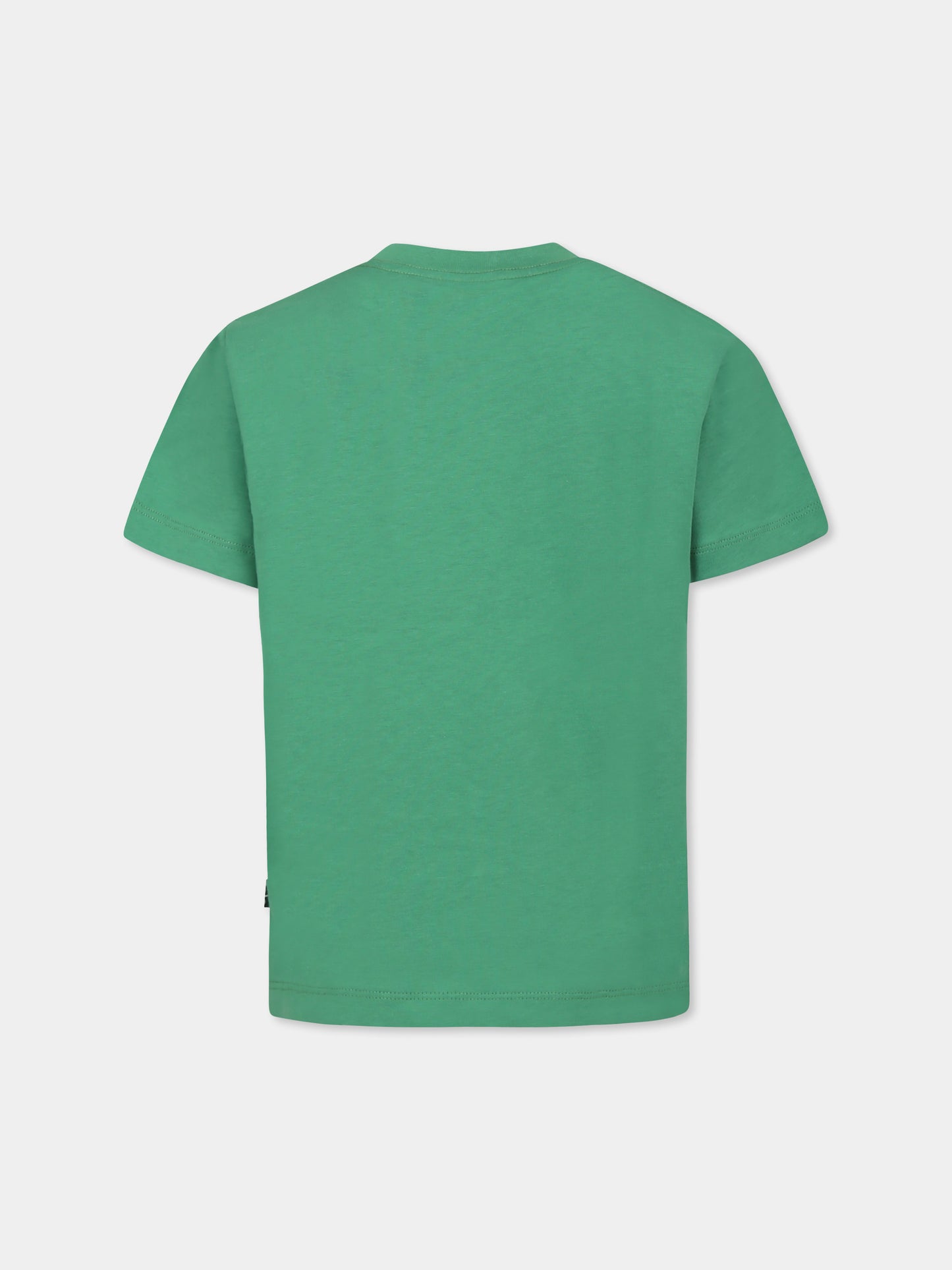 T-shirt Riley verde per bambino con giaguaro