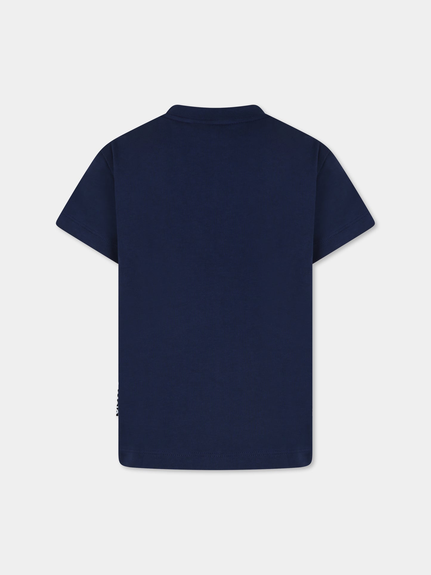T-shirt blu per bambino con stampa puma
