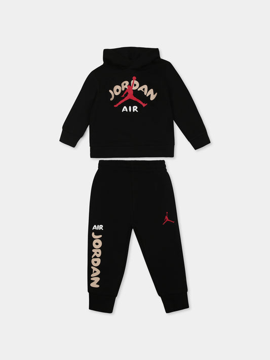 Completo nero per neonati con Jumpman e logo