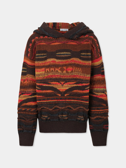 Felpa multicolor per bambini con patch logato